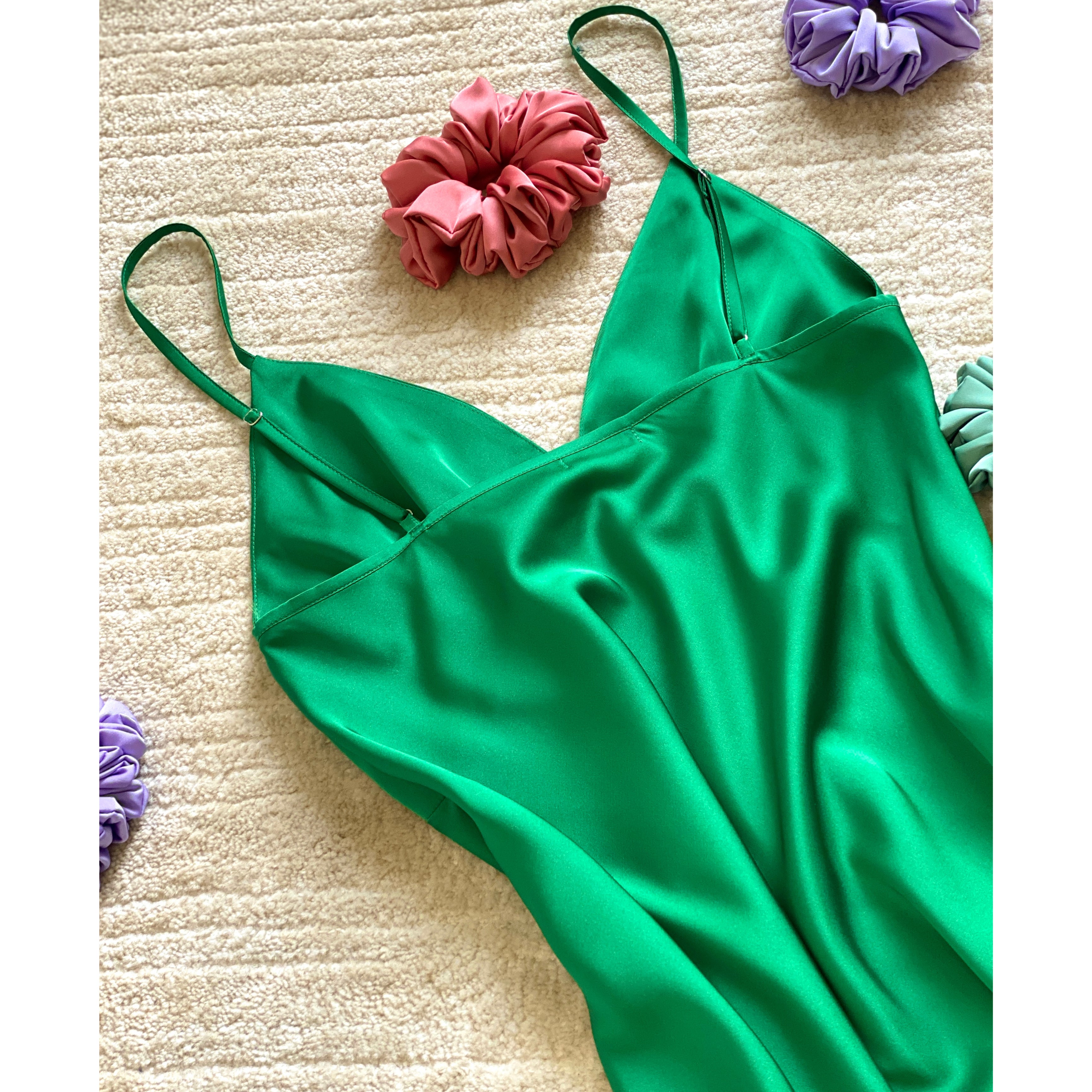 Satin Slip Dress Women's Sleepwear Bridesmaid Nightgown Kevacup1
