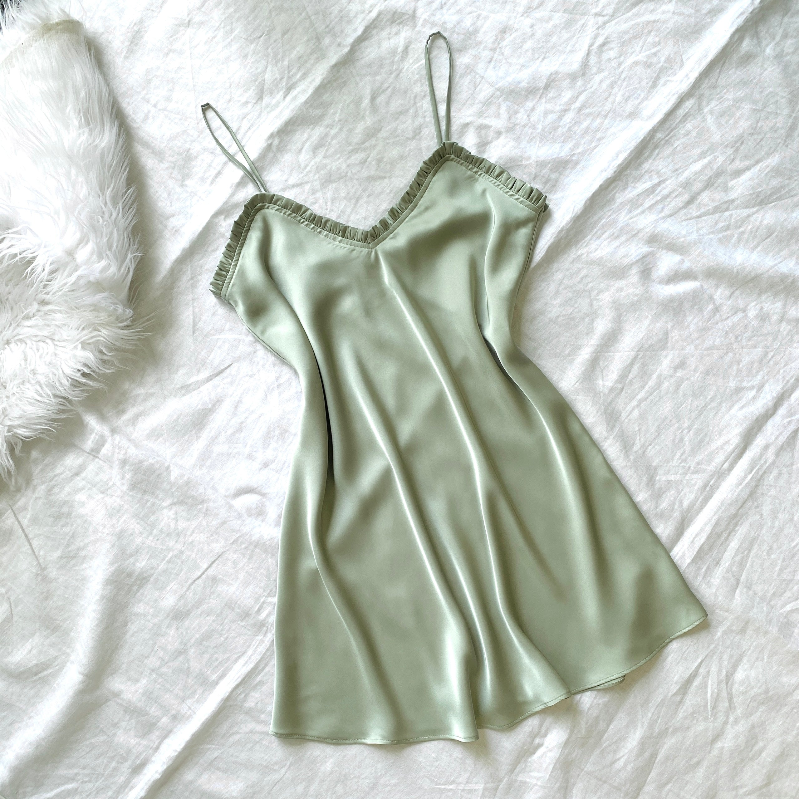 Violet Silky Mini Dress Custom Colors Date Night Outfit Romantic Sleepwear ANA