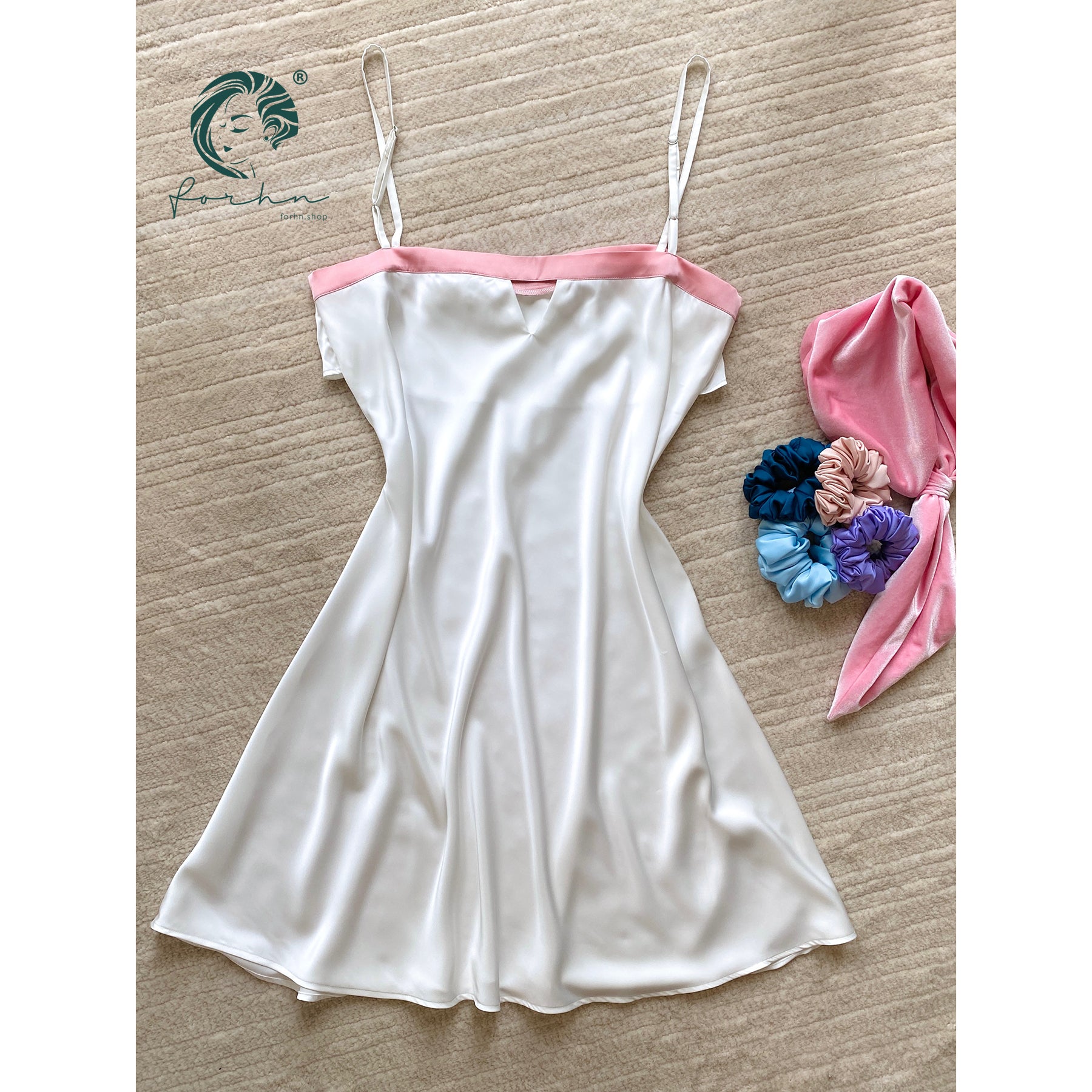Ruffle Silky Nightdress Bridal Sleepwear, Bridesmaid Gift, JOSSIE Satin Slip Dress