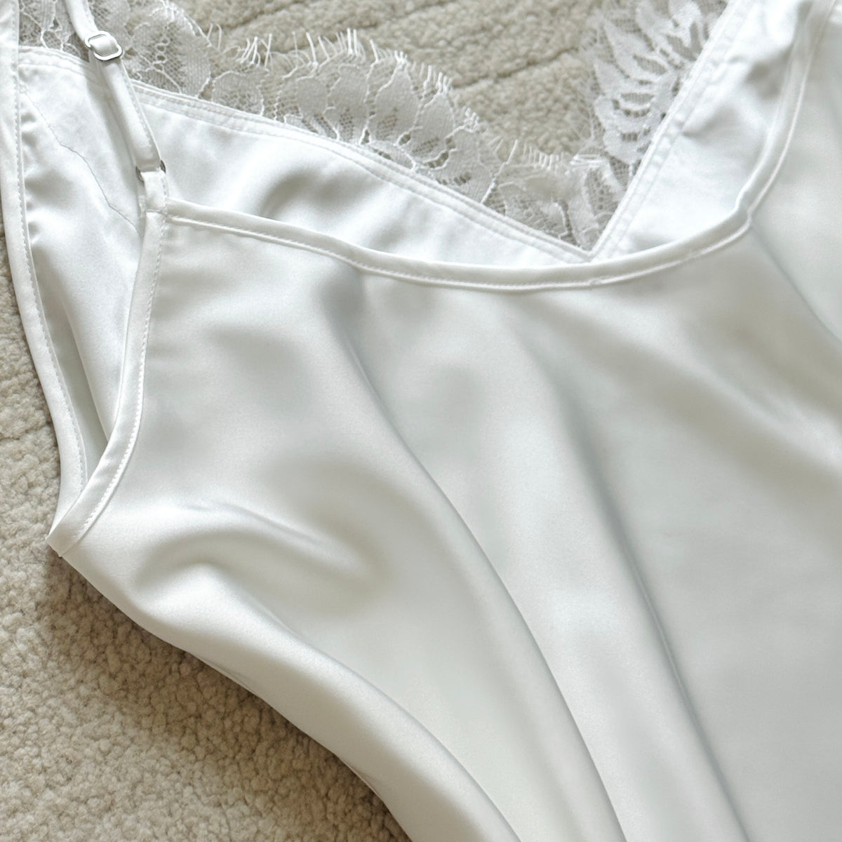 Satin Lace Robe & Slip Dress Set, Bridal Sleepwear, Delphine Set