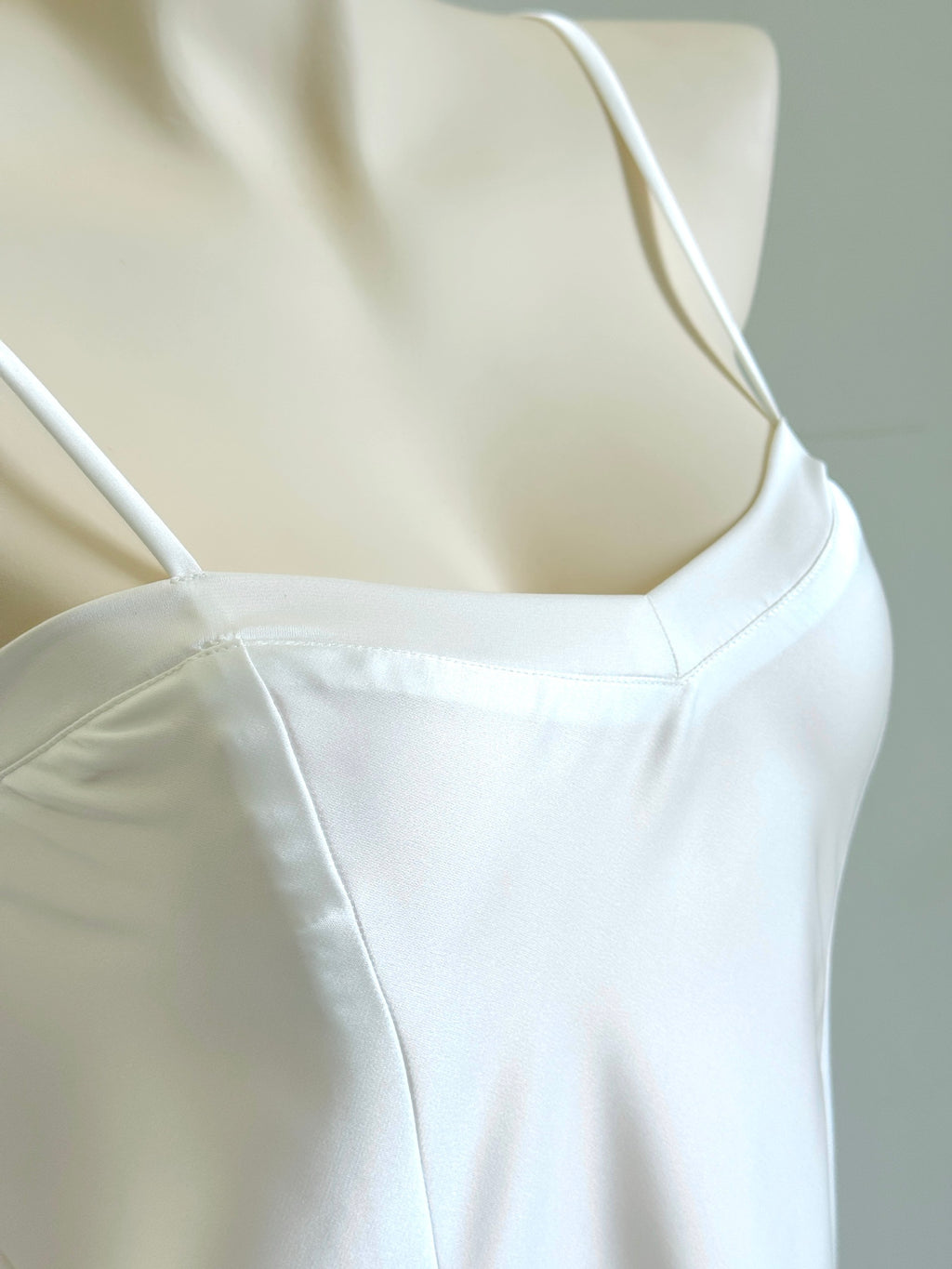 White Satin Slip Dress, Bridal Nightdress, Bridesmaid Gift, Honeymoon Sleepwear MERCY Dress