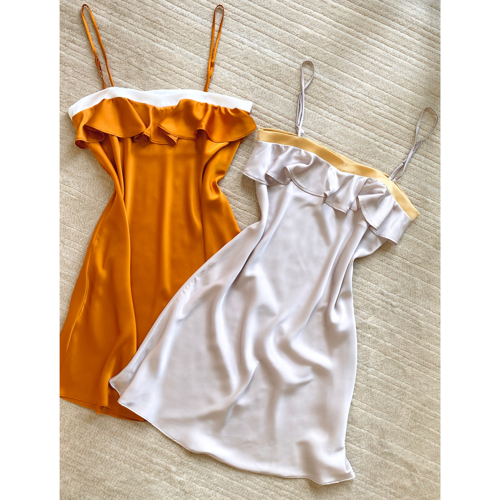 Ruffle Silky Nightdress Bridal Sleepwear, Bridesmaid Gift, JOSSIE Satin Slip Dress