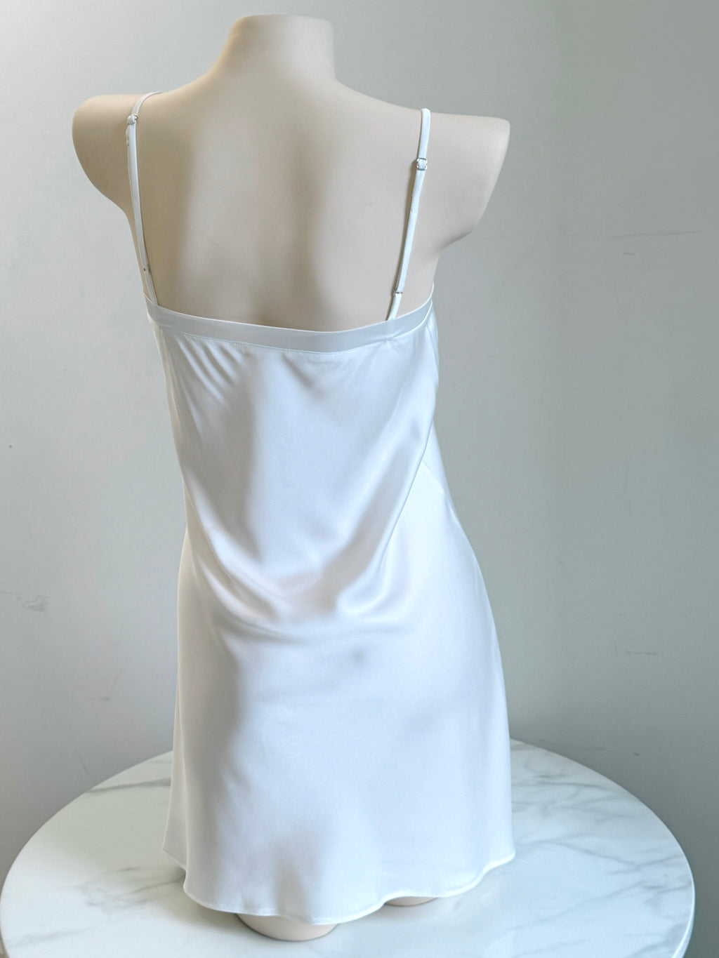 White Satin Slip Dress, Bridal Nightdress, Bridesmaid Gift, Honeymoon Sleepwear MERCY Dress