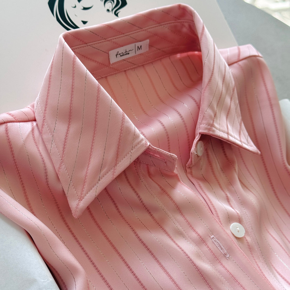 Amelie Top, Pink Satin Blouse, Long Sleeve Button Up Shirt, Office Outfit, Travel Wear