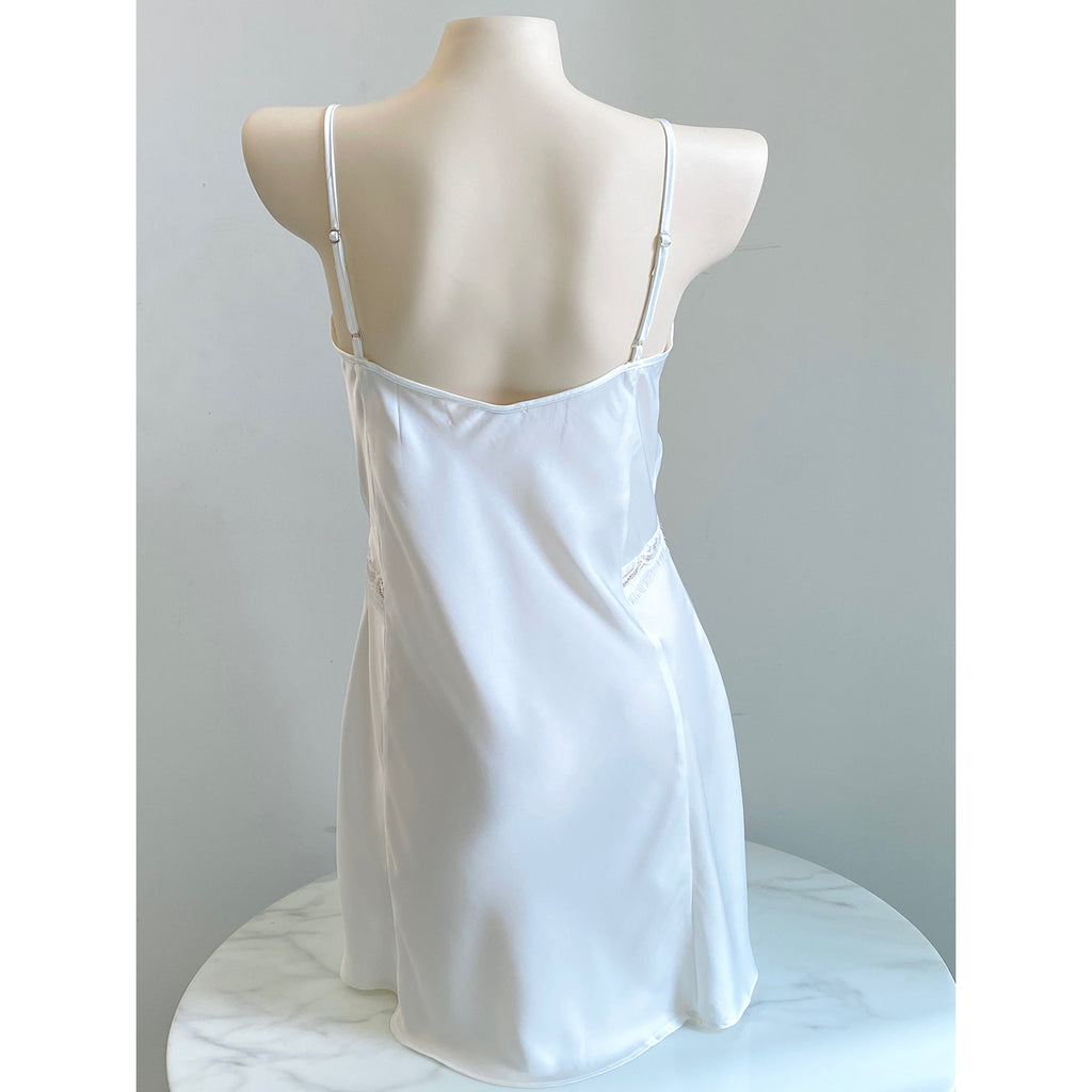 Vela Romantic Lace Trim Sleep Dress | Satin Nightgown | Sexiness Sleepwear| Bride Nightgown