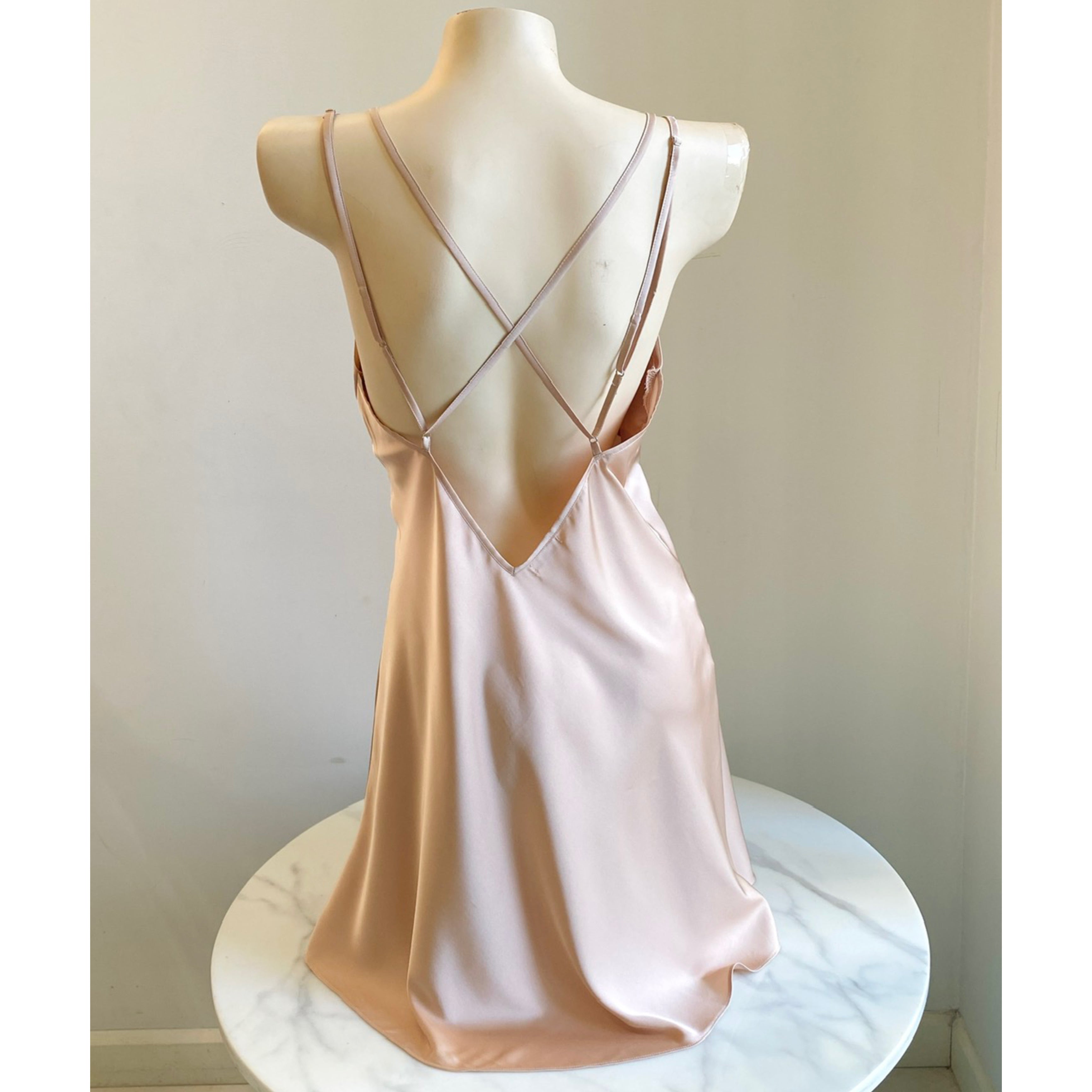 Silky Satin Backless Slip Dress – Open Back Cami Nightgown | CUP2