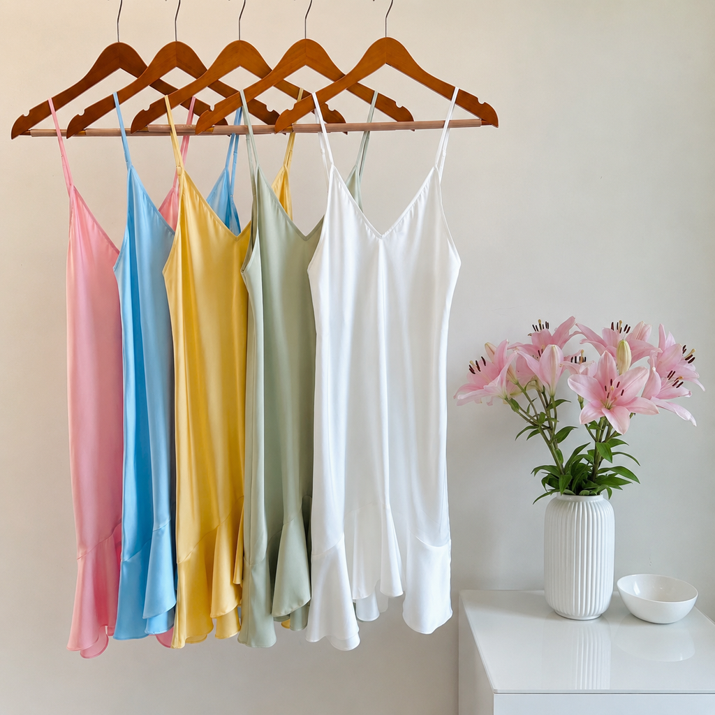 Ami Satin Fishtail Dress, Bridal Nightgown & Elegant Sleepwear