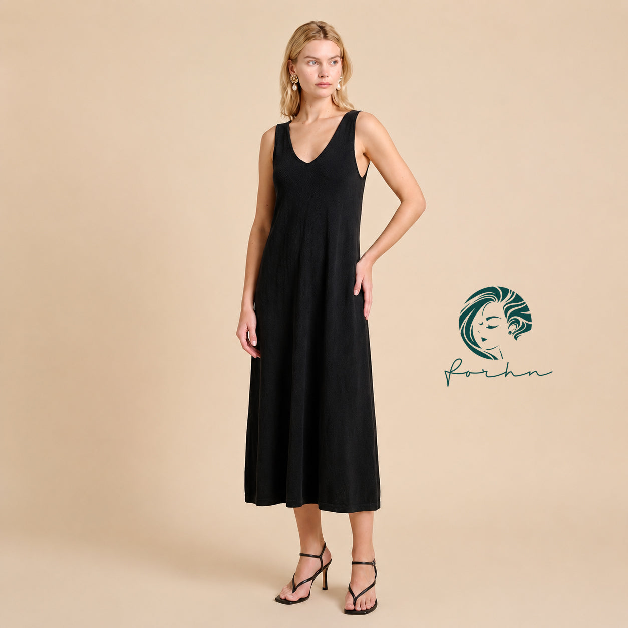 Heavy Silky Lounge Dress, Elegant Sleeveless Gown, Resort Vacation Dress, Aria