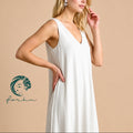 Heavy Silky Lounge Dress, Elegant Sleeveless Gown, Resort Vacation Dress, Aria