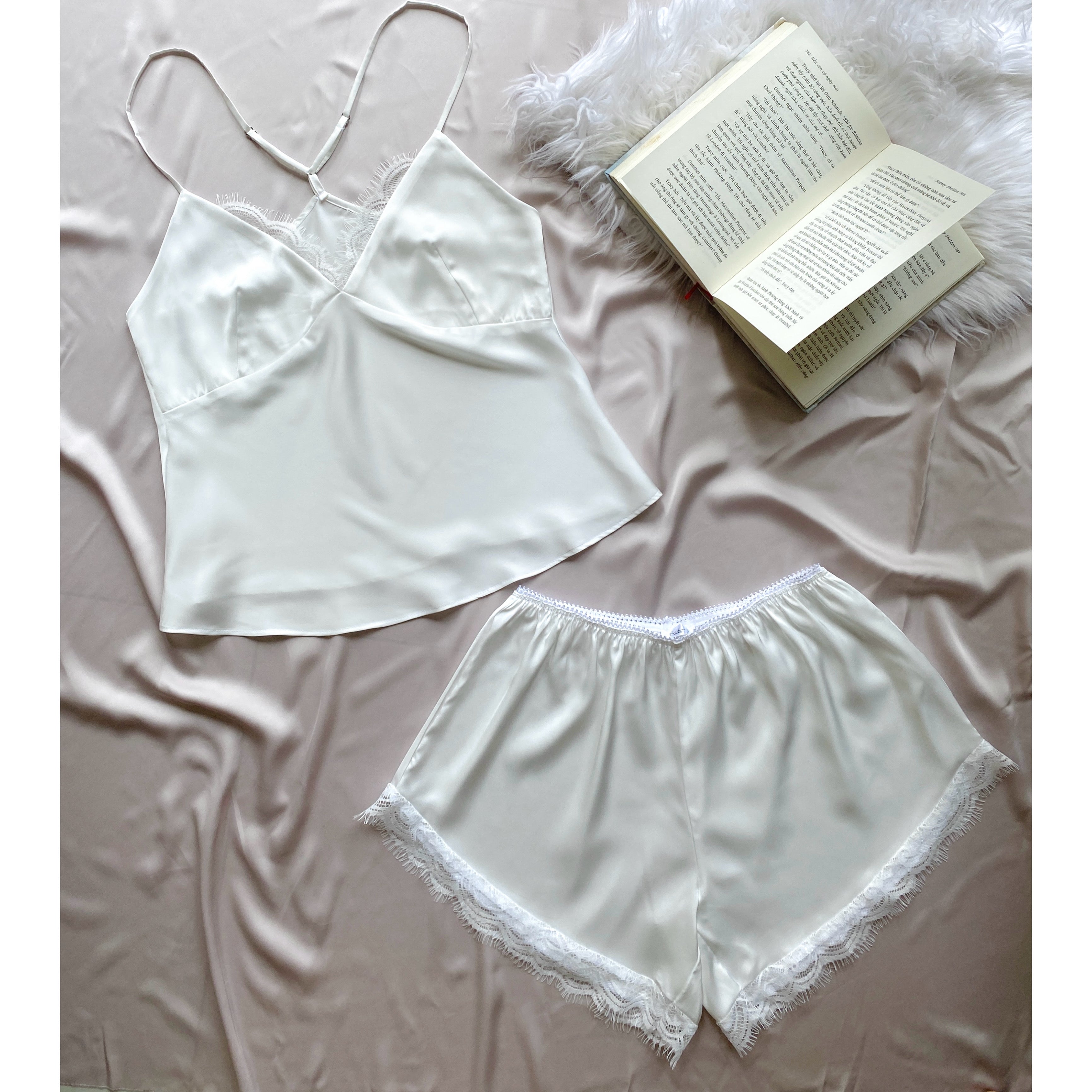 Layla Satin Camisole Set – Bridal Lace Sleepwear, Bridesmaid Gift