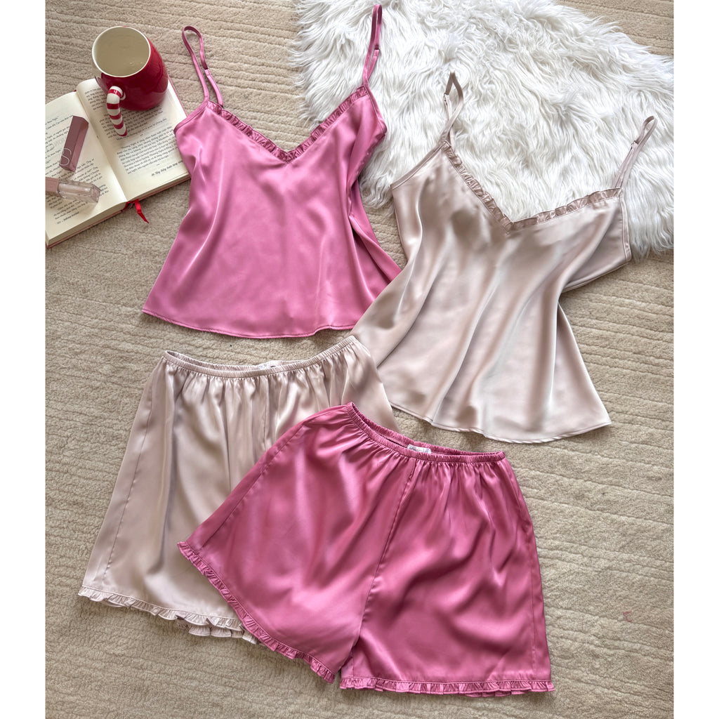 Satin Cami and Shorts: Bridal Party Pajamas, Bride & Bachelorette Gift JULIE