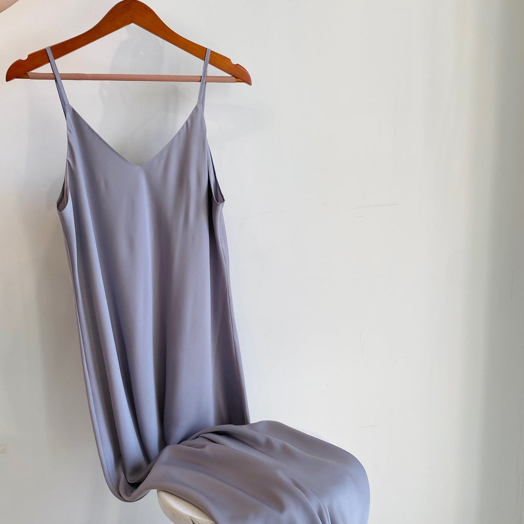 Melanie Silky Satin Maxi Slip Dress, Women Summer Cami Dress, Bridesmaid Outfit