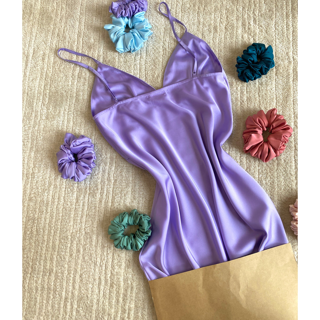 Satin Slip Dress Women's Sleepwear Bridesmaid Nightgown Kevacup1