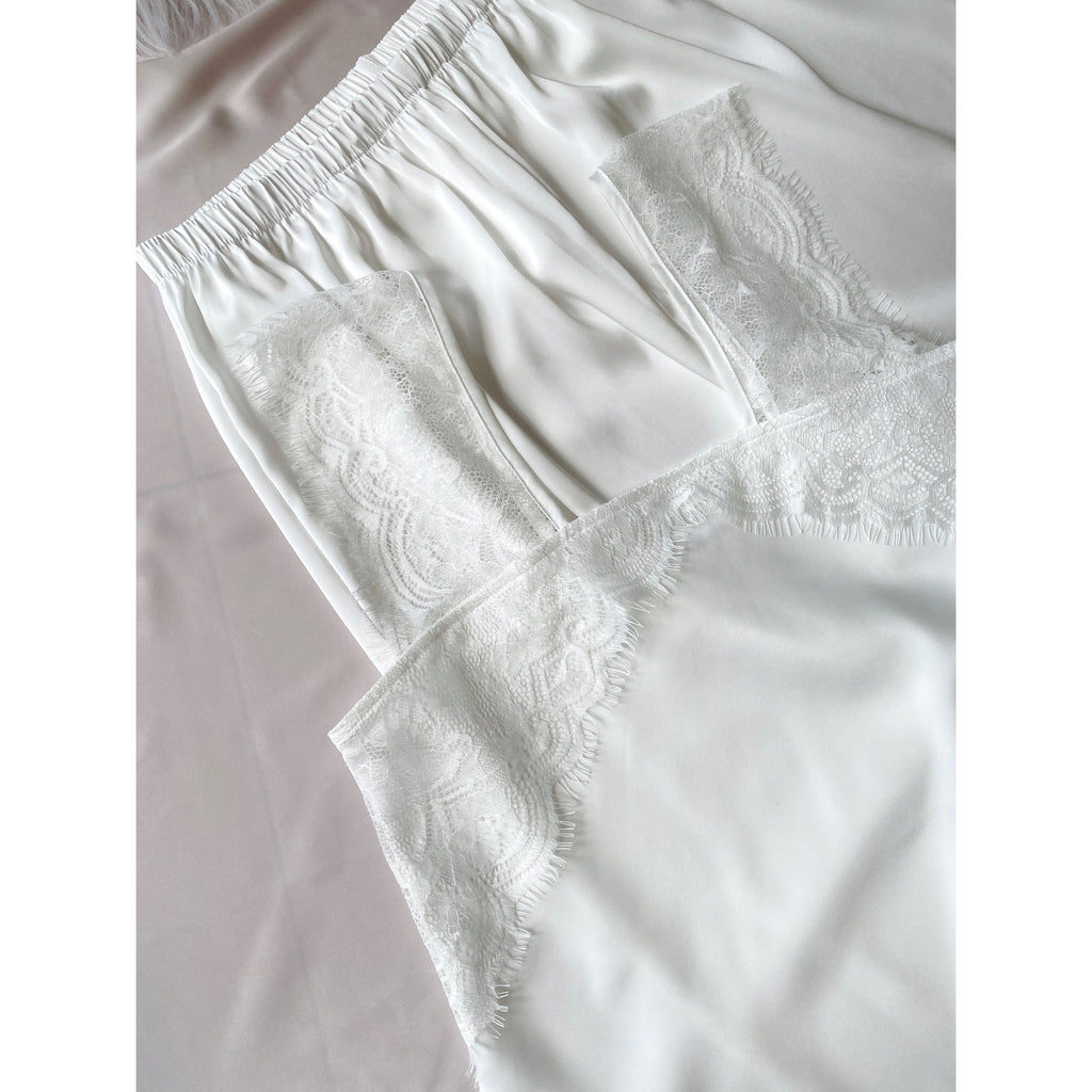 Kristal Long Pants Satin Camisole, Cute Women's Loungewear Pajama Set