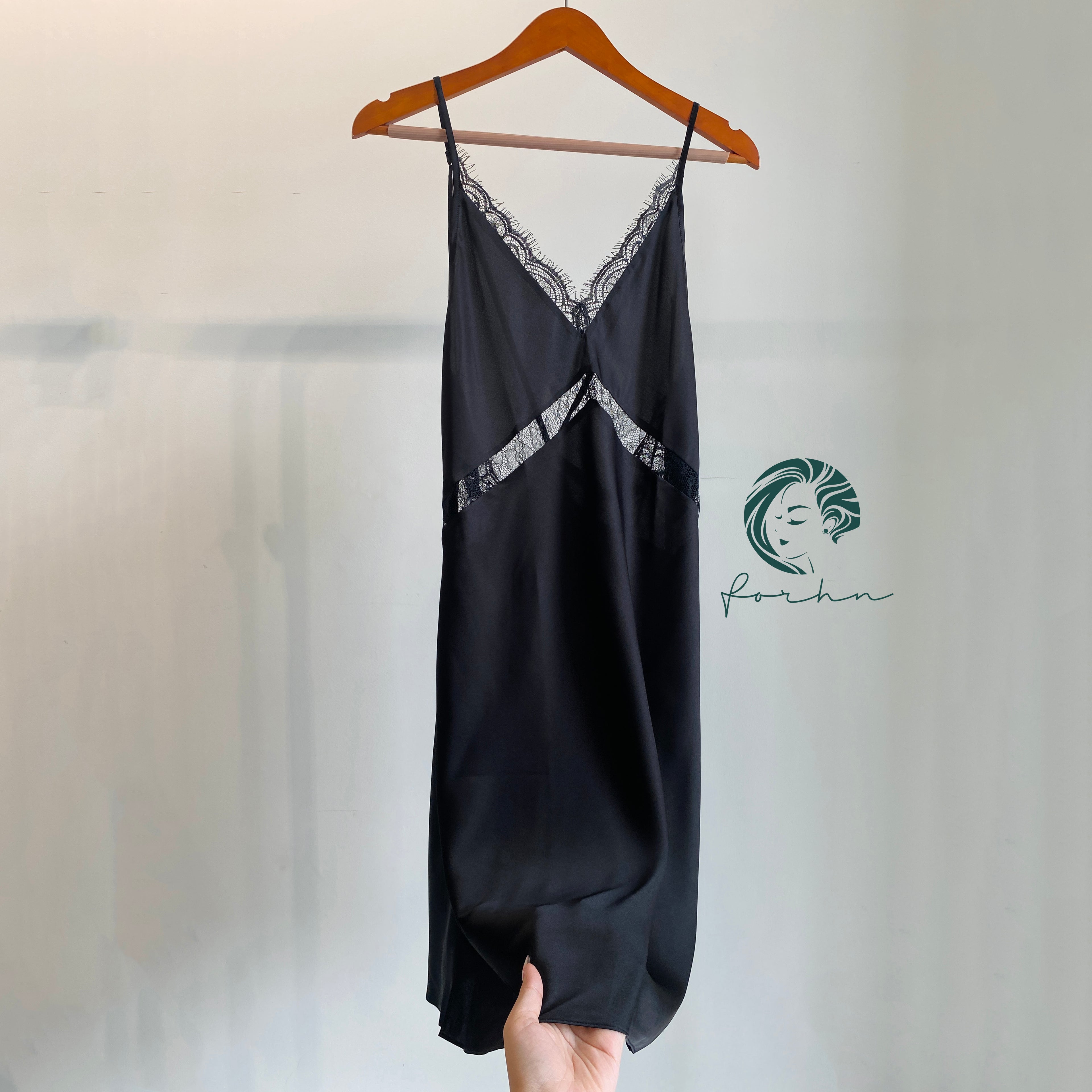 Nicky Backless Satin Lace Slip Dress, Open Back Nightgown, Romantic Sleepwear