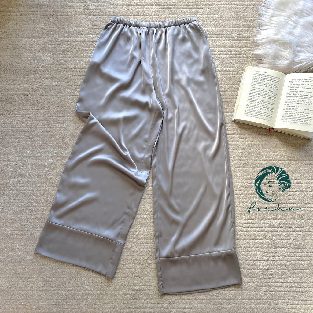 Irene Satin Cowl Neck Pajama Set, Women's Vacation Outfit, Silky Cami & Pants, Elegant Loungewear,