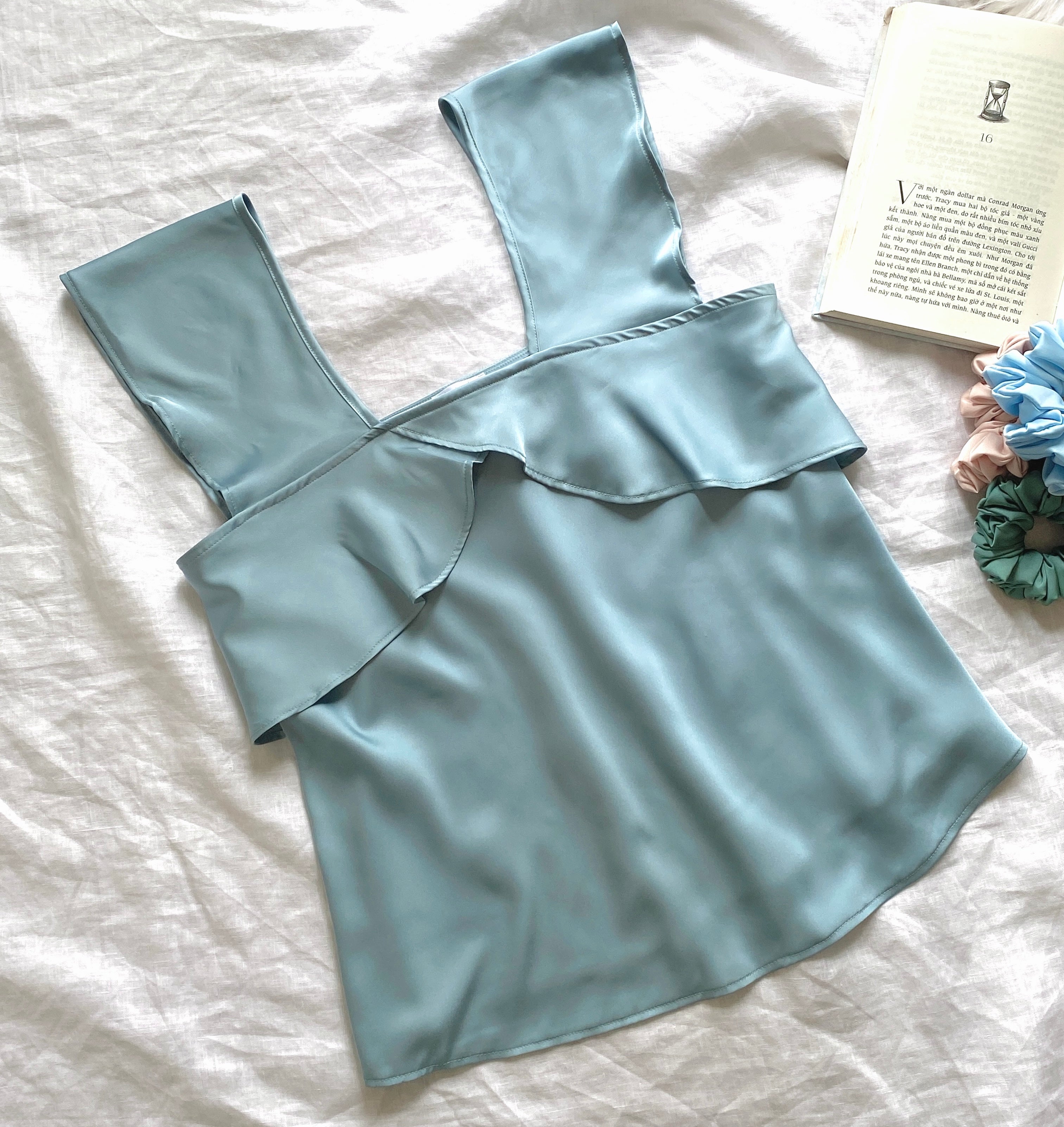 Dark-Mint Satin Pajama Set, Bridesmaid Gift, Women Loungewear KRIS