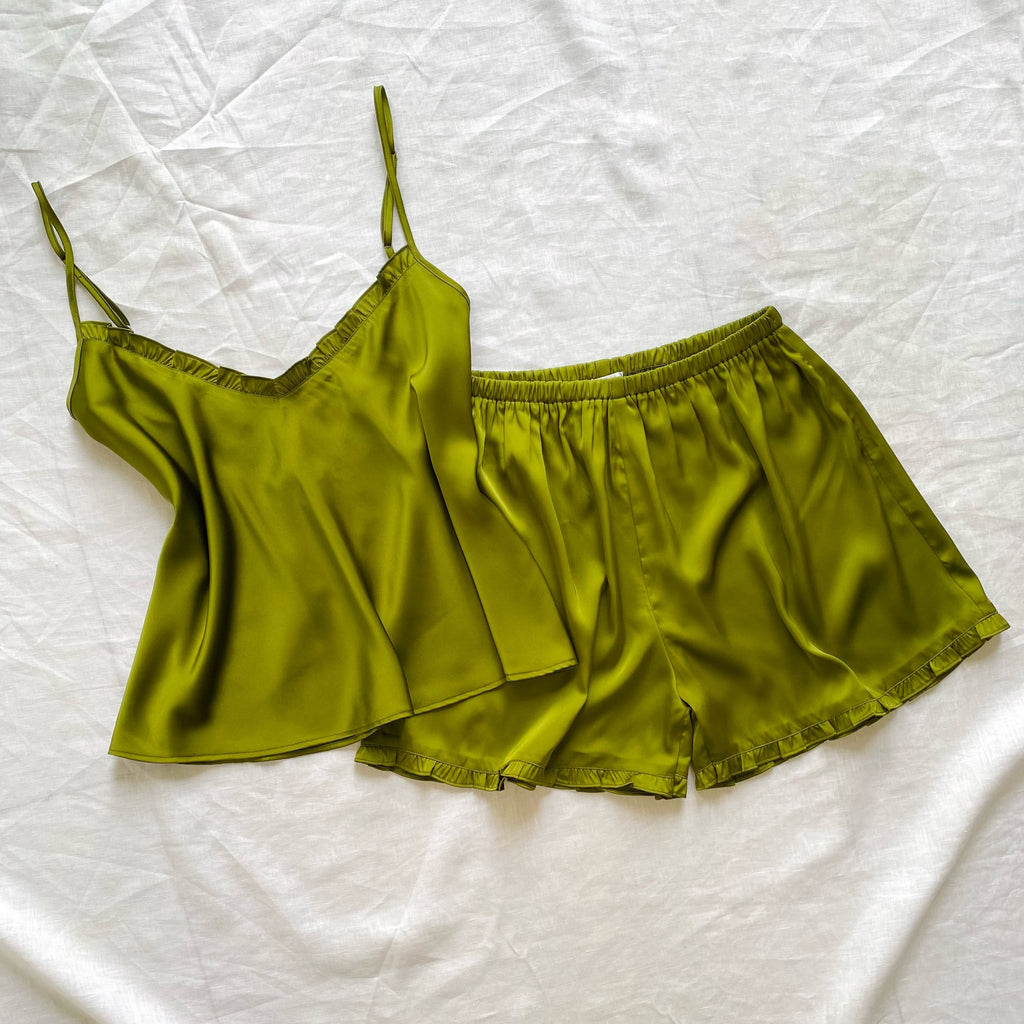 Satin Cami and Shorts: Bridal Party Pajamas, Bride & Bachelorette Gift JULIE