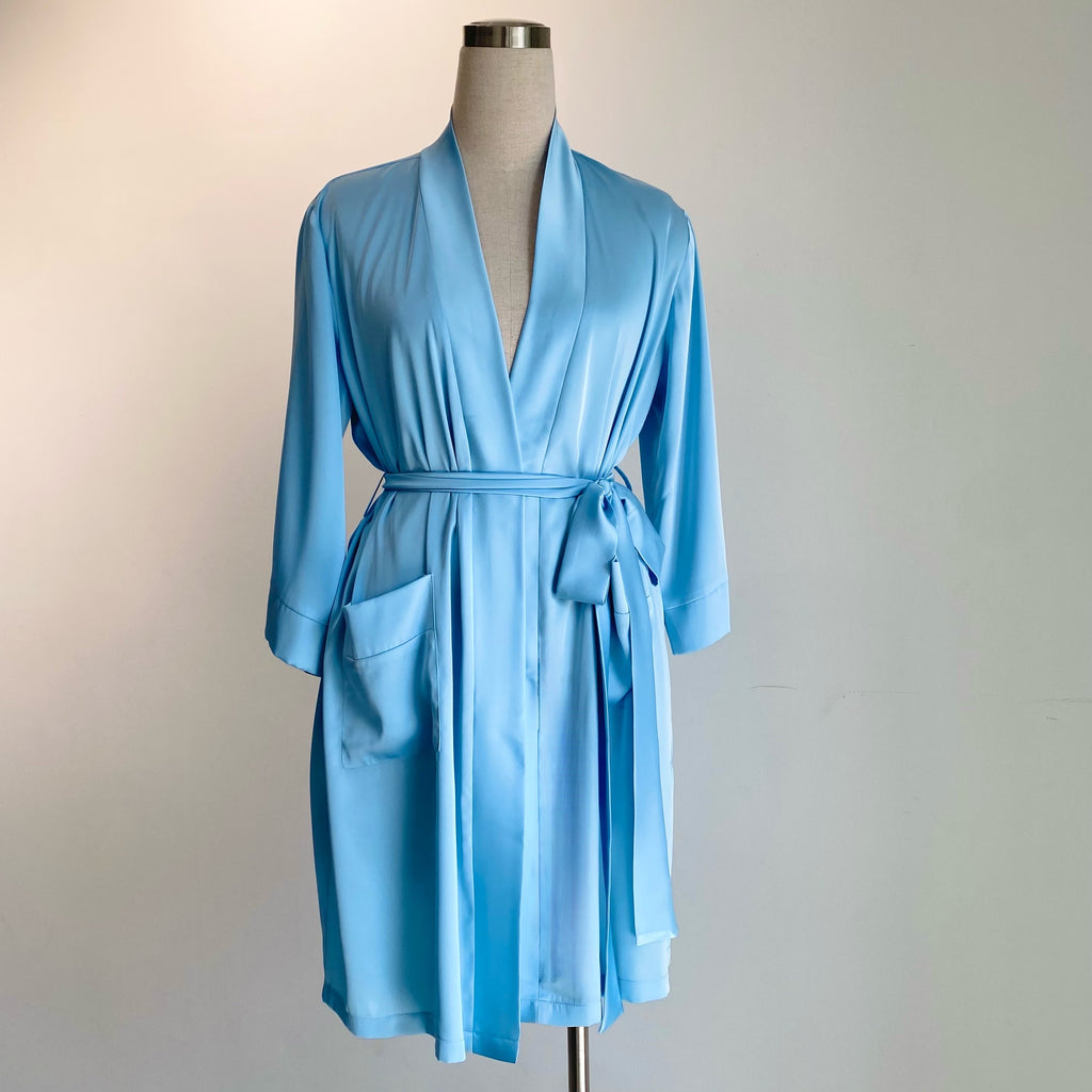 Romantic Satin Slip Dress & Robe  - RobeCup01