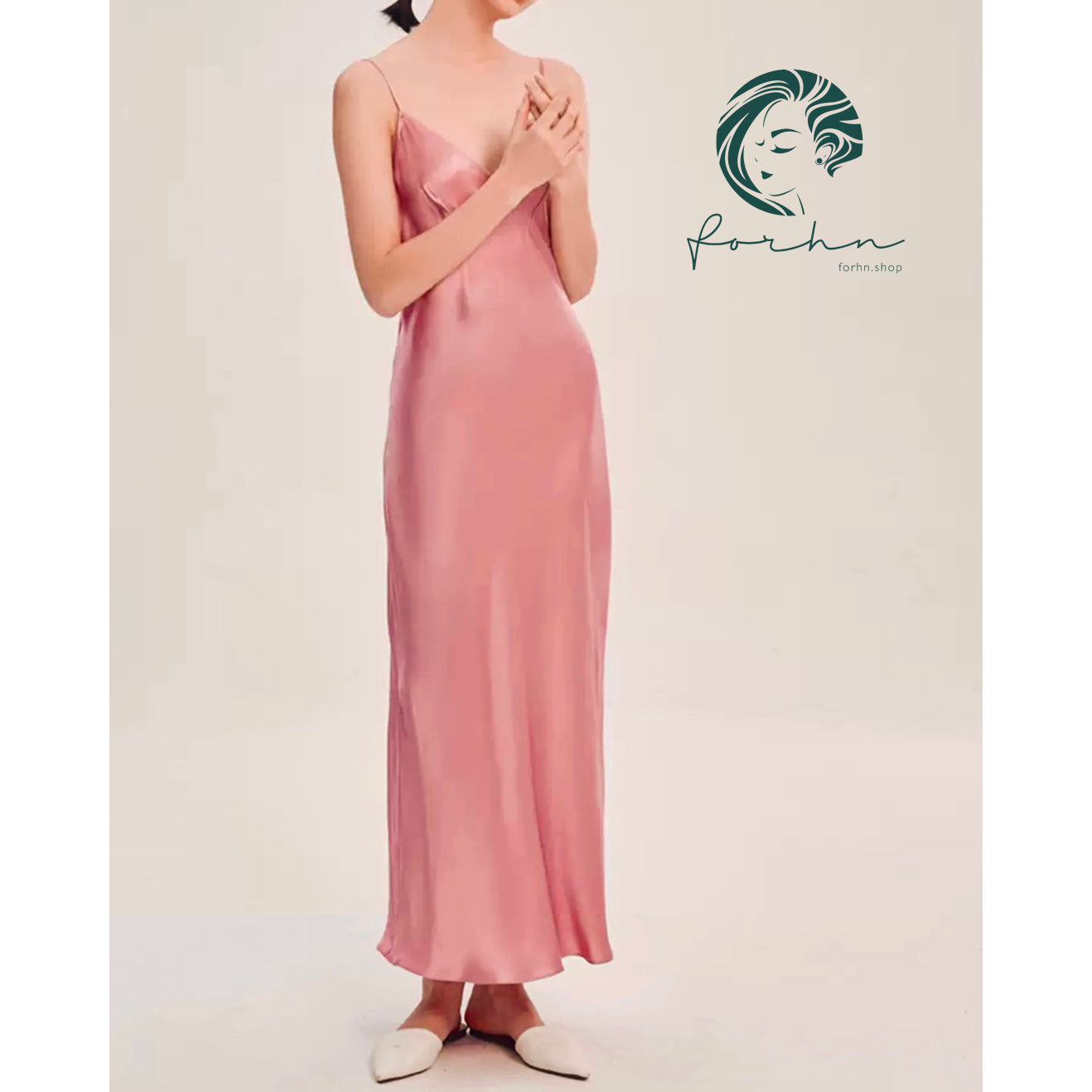 Pandora Heavy Silky Maxi Dress, Satin Long Slip Dress
