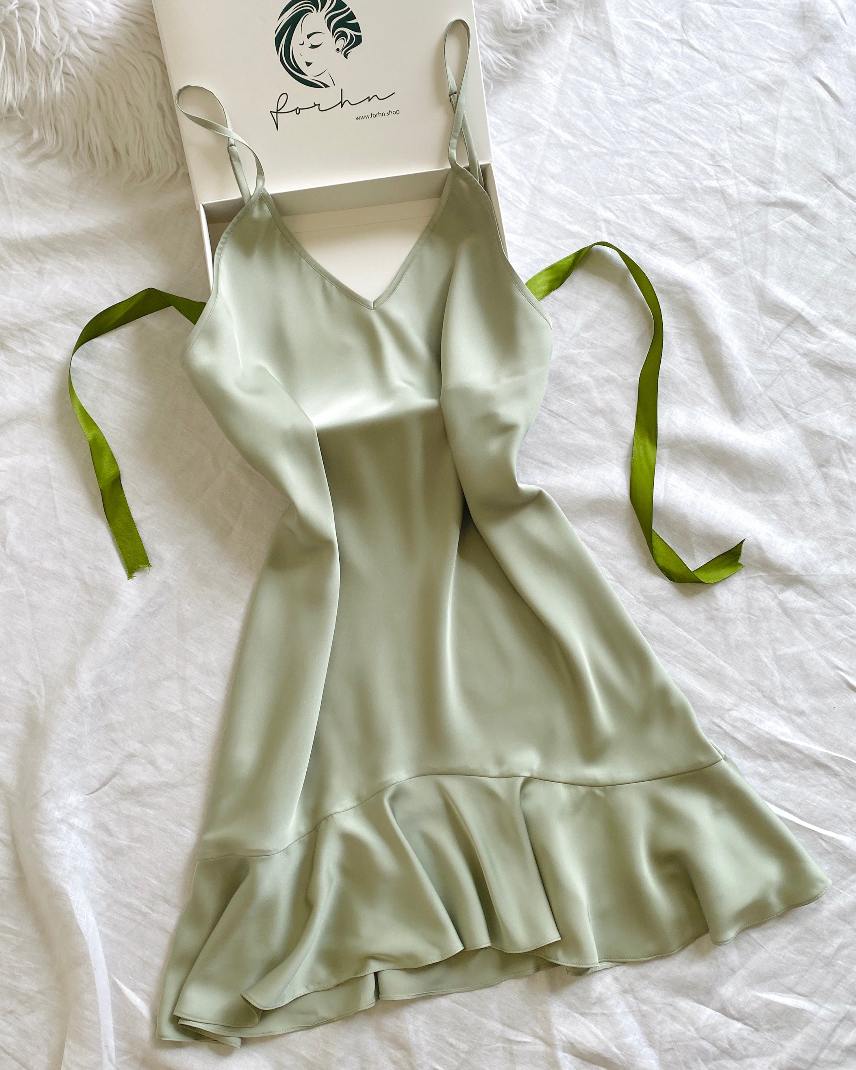 Ami Satin Fishtail Dress, Bridal Nightgown & Elegant Sleepwear