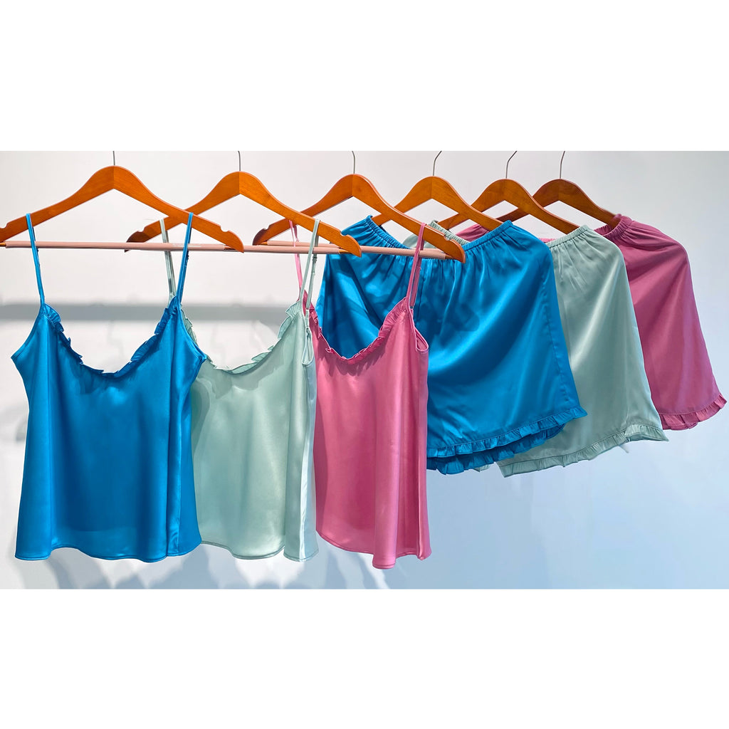 Satin Cami and Shorts: Bridal Party Pajamas, Bride & Bachelorette Gift JULIE
