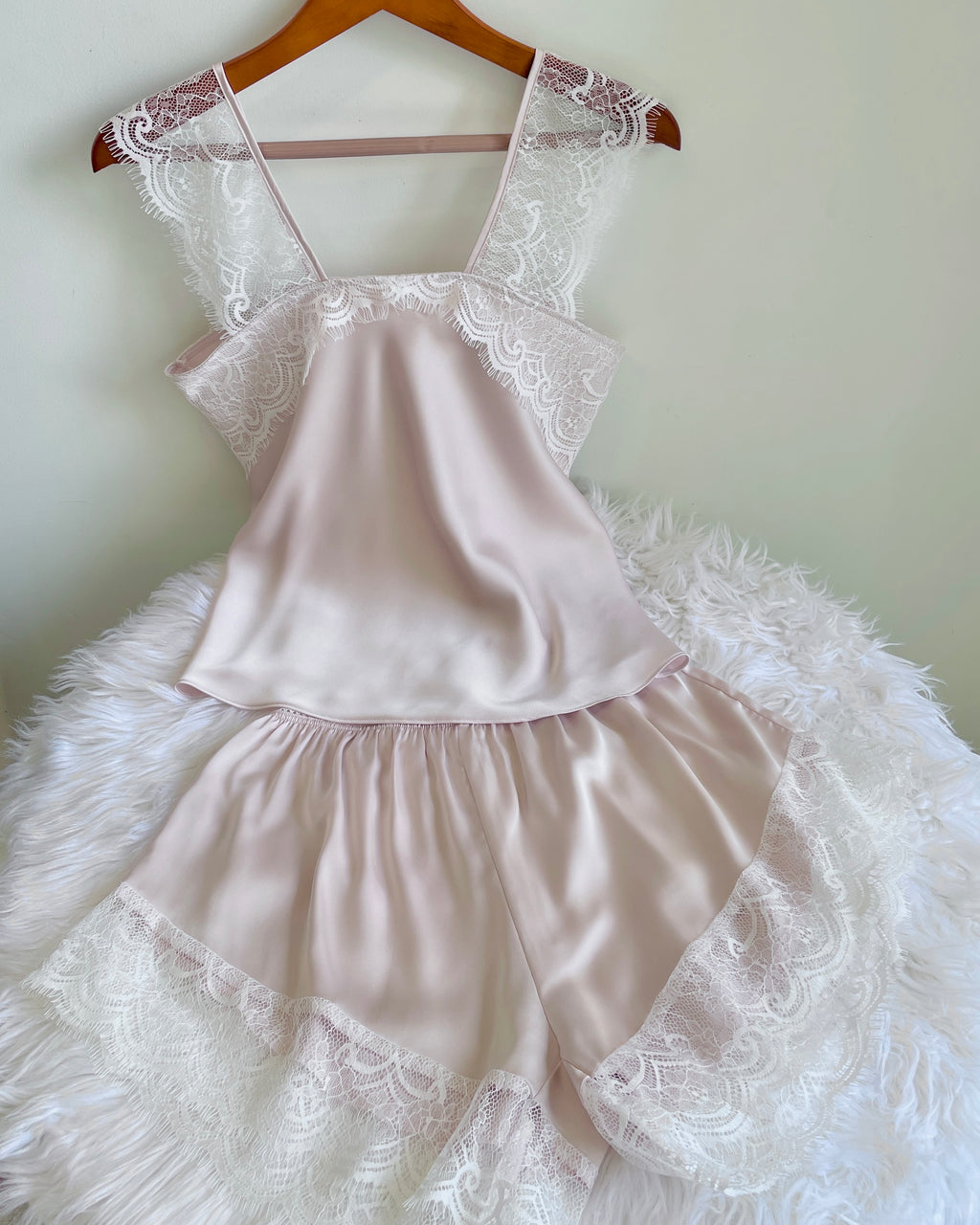 Kristal Lace Satin Cami Set, Bridal Pajama Set, Romantic Sleepwear Women