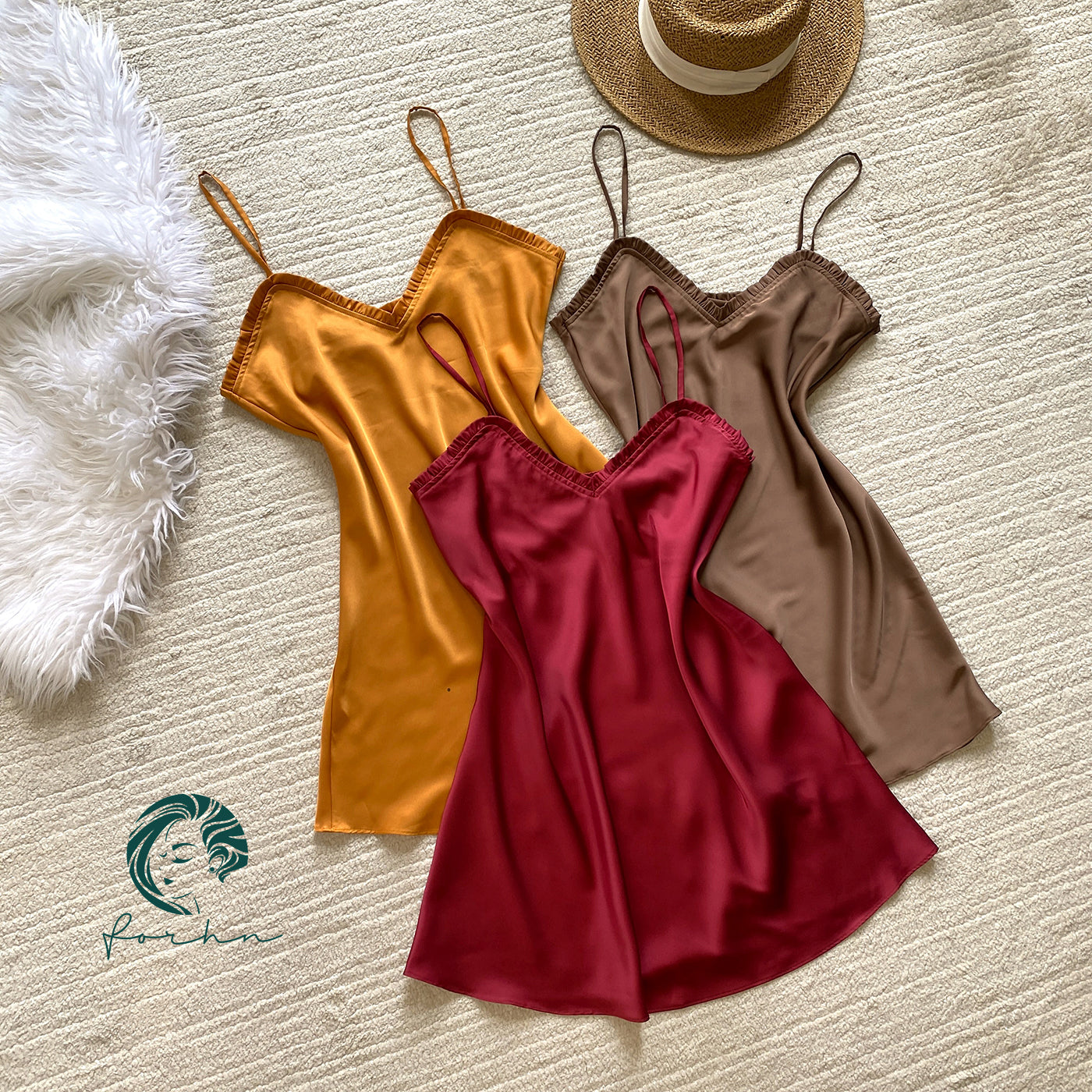 Silky Mini Slip Dress, Women's Nightwear, Romantic Sleep Dress, Custom Colors, Anna