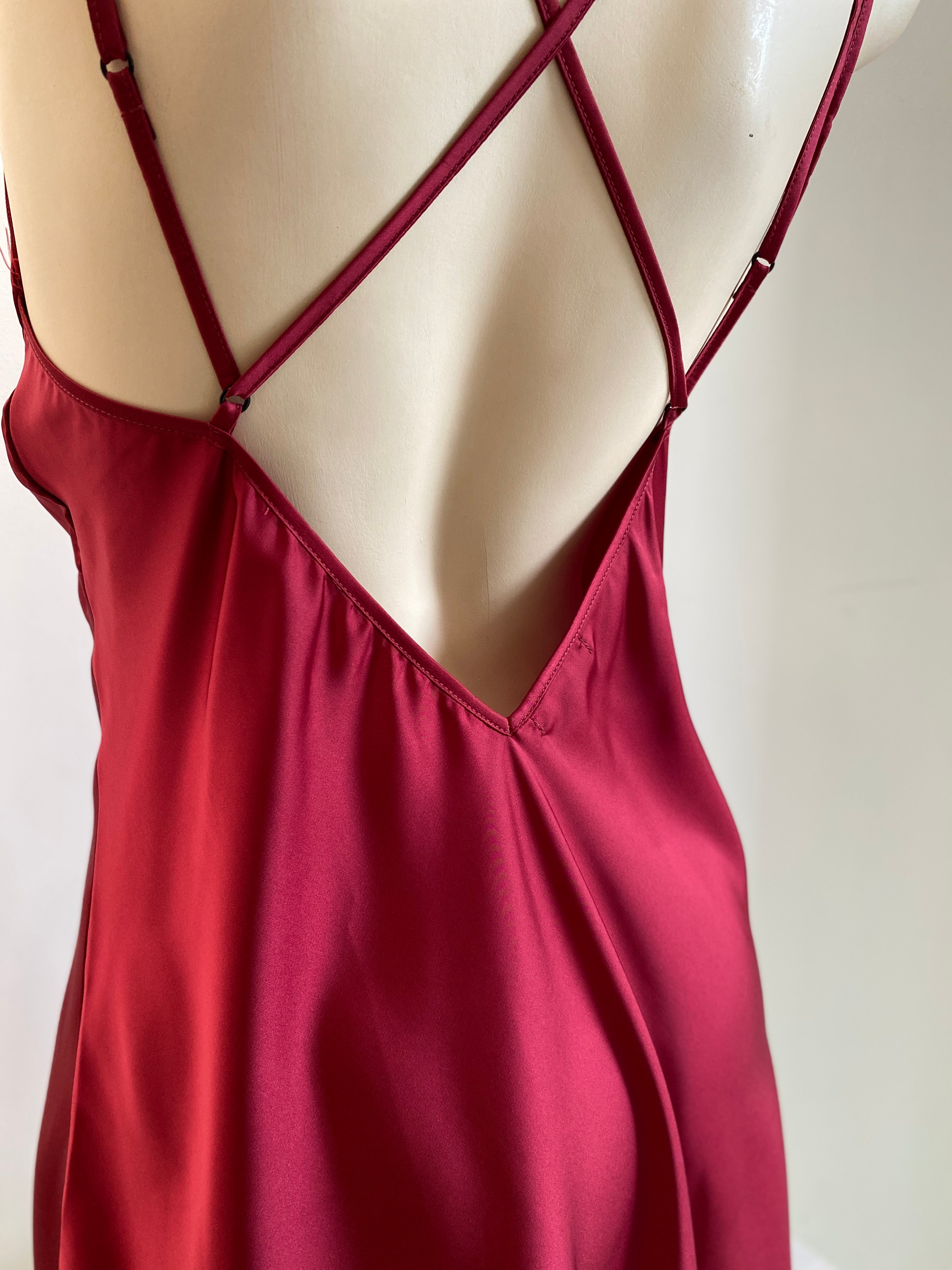 Silky Satin Backless Slip Dress – Open Back Cami Nightgown | CUP2