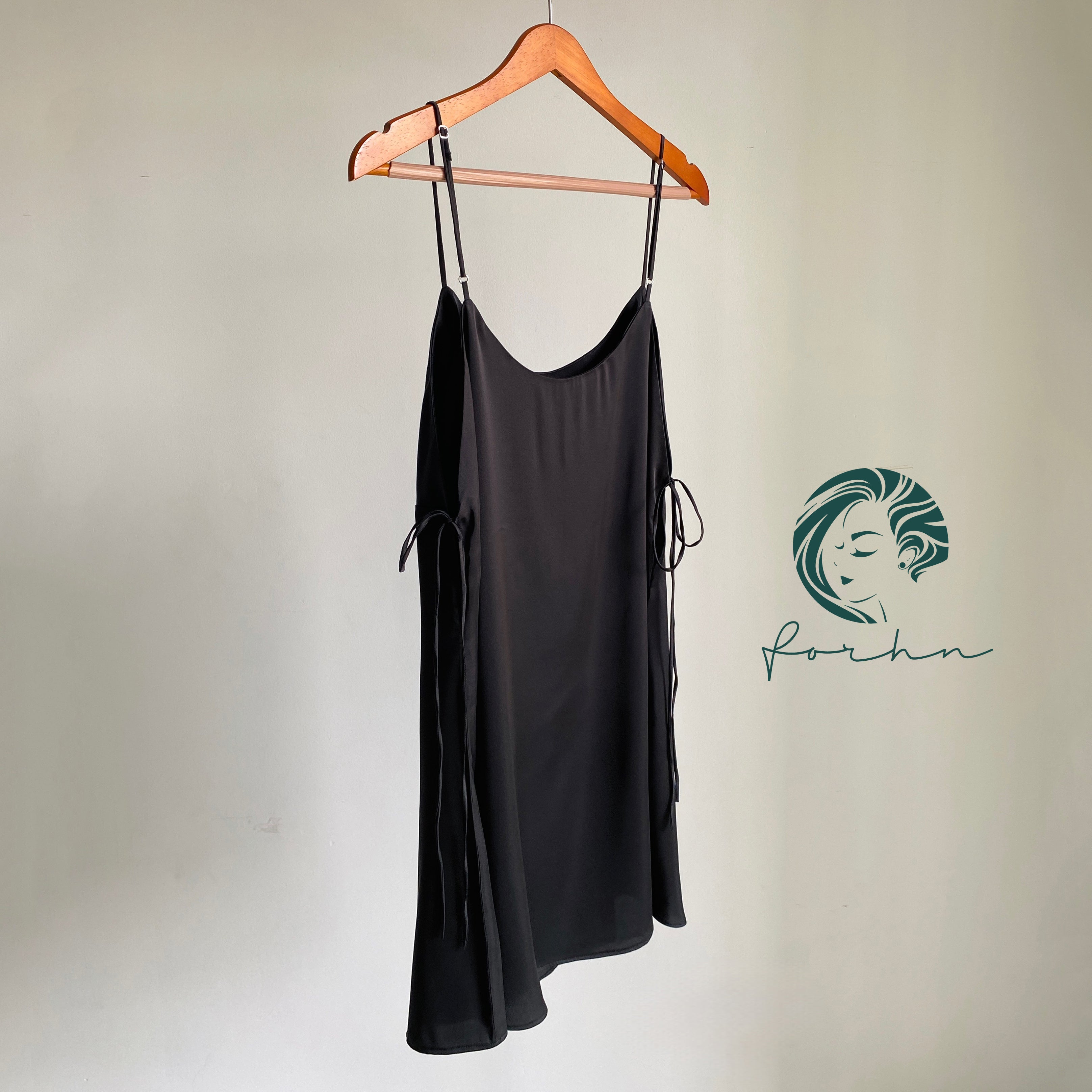Lily Satin Slip Dress with Side Tie, Cami Nightgown, Bridesmaid Gift