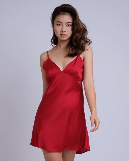 Satin Slip Dress Cami Nightgown Bridesmaid Gift Women's Sleepwear Kevacup1