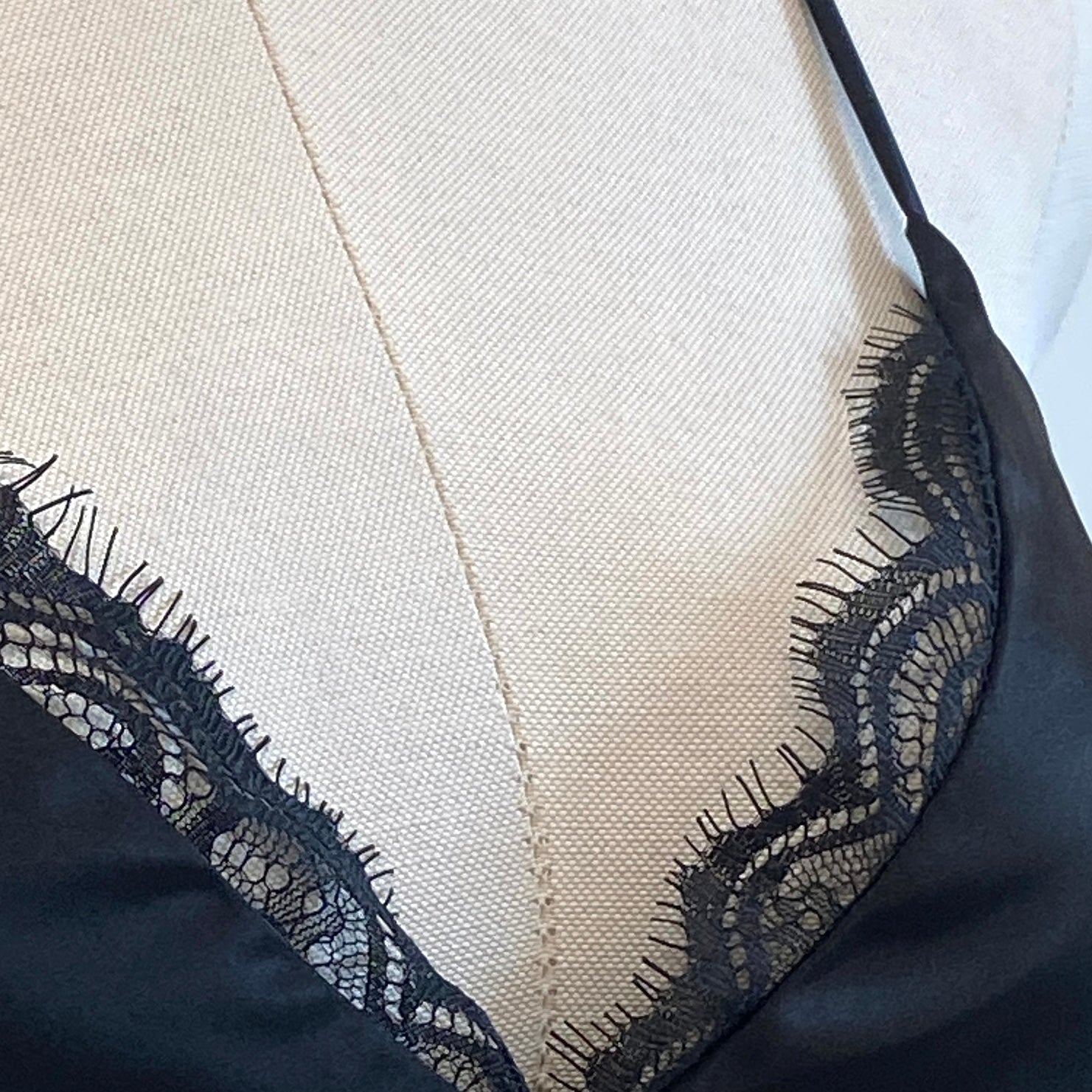 White Satin Lace Slip Dress, Fully Lined – Romantic Cami Nightgown - Elegant Sleepwear KEVI
