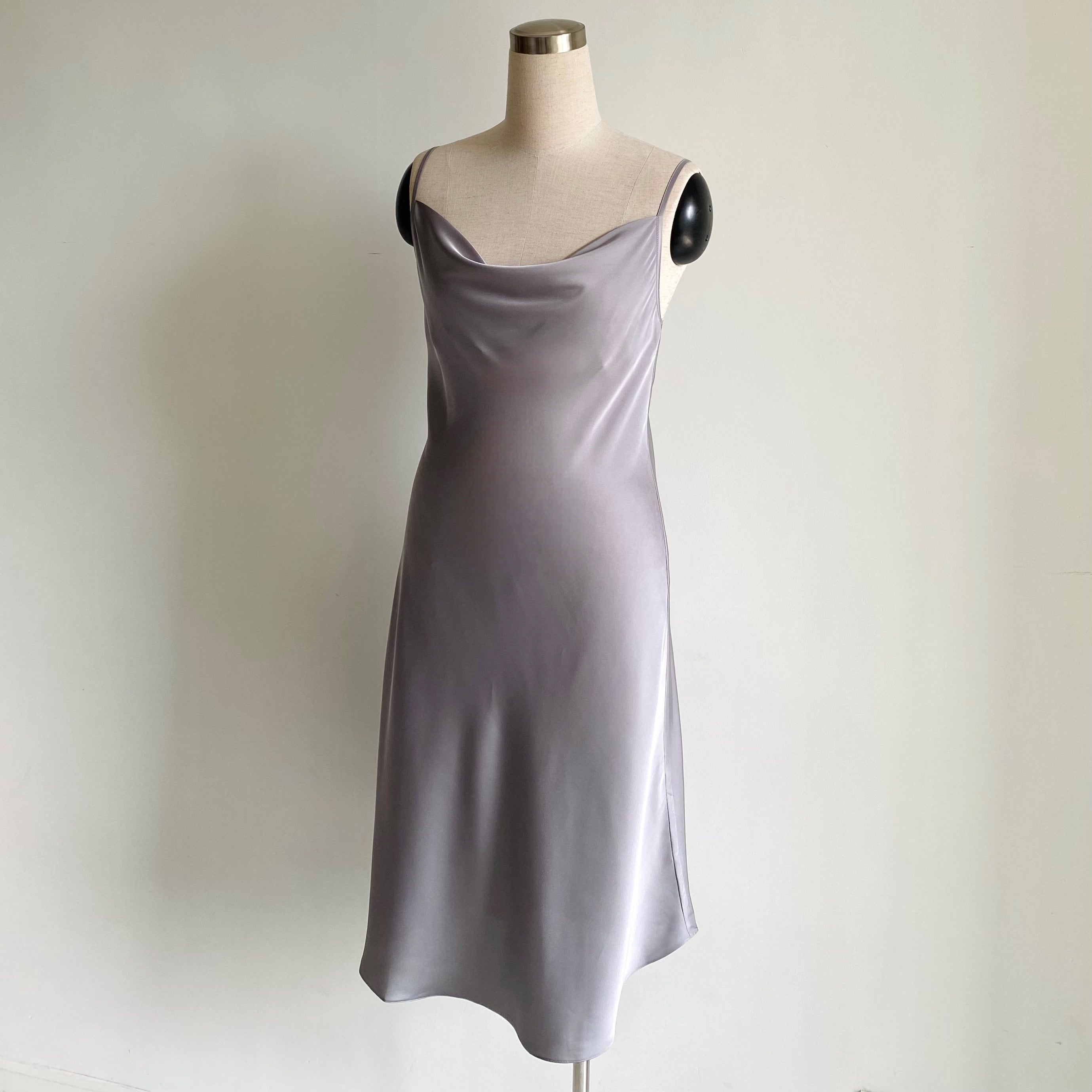 Satin Midi Slip Dress Cowl Neck, Women's Sleepwear DRDO2