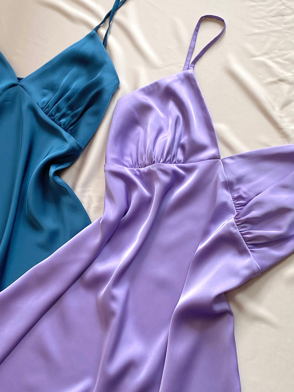 Purple Satin Slip Dress Women's Sleepwear Cami Nightgown Kevacup1