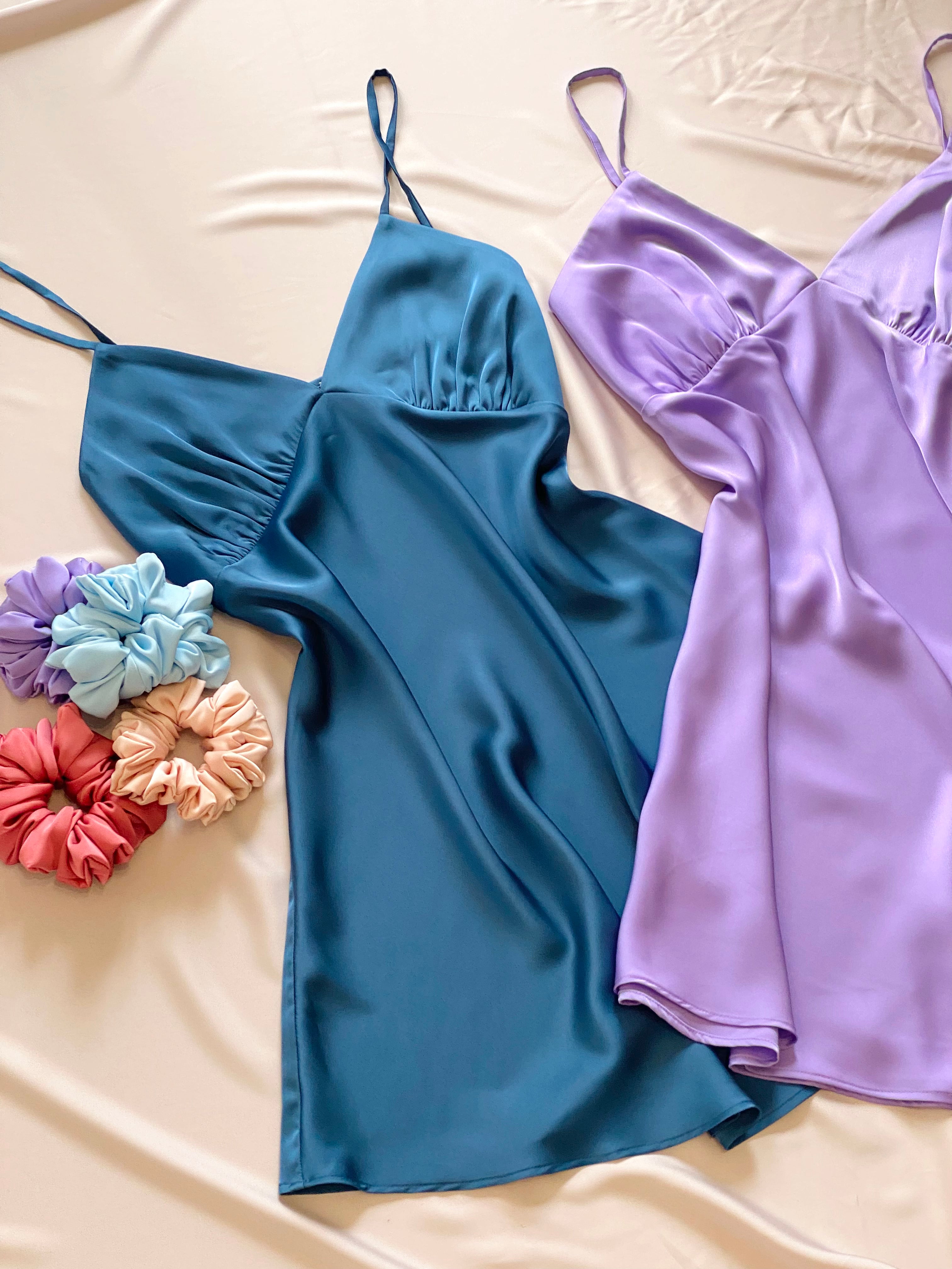 Burnt Orange Satin Slip Dress Cami Nightdress Kevacup1