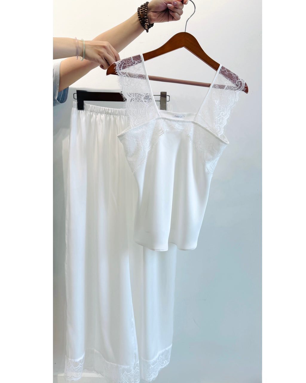 Kristal Long Pants Satin Camisole, Cute Women's Loungewear Pajama Set