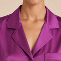 Classic Satin Long Sleeve Pajama Set – Elegant Sleepwear & Loungewear for Women, NUTBOC1PJ
