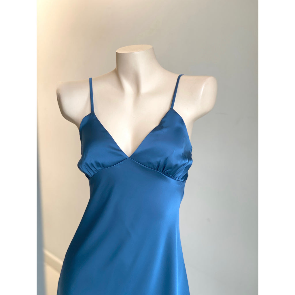 Burnt Orange Satin Slip Dress Cami Nightdress Kevacup1