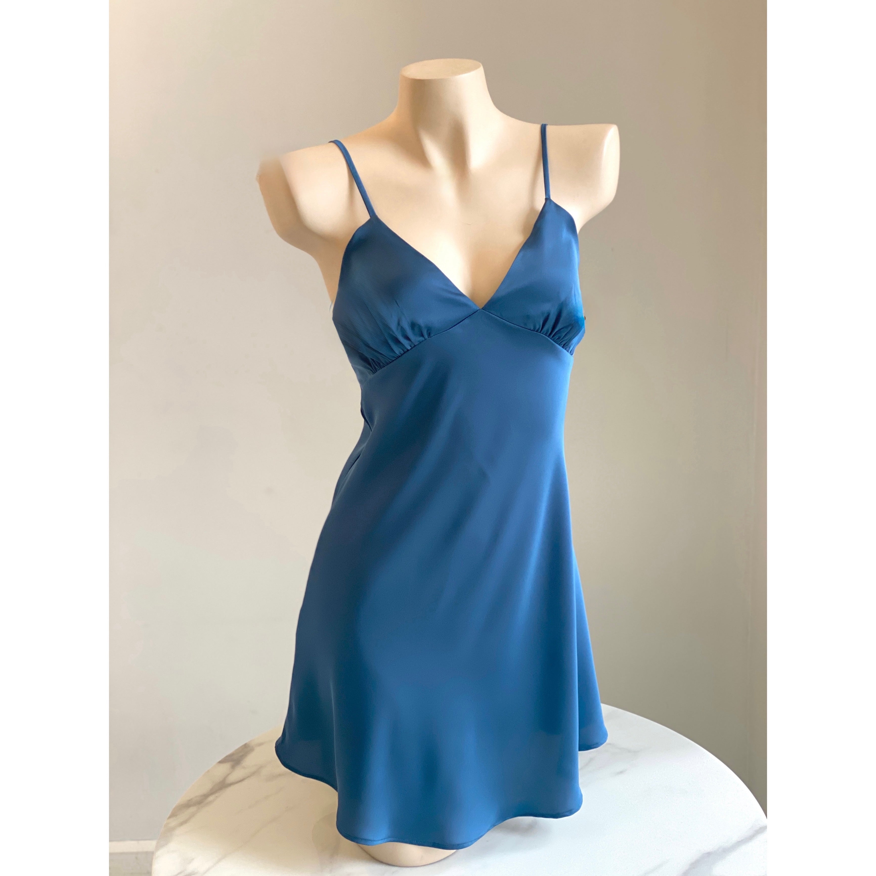 Purple Satin Slip Dress Women's Sleepwear Cami Nightgown Kevacup1