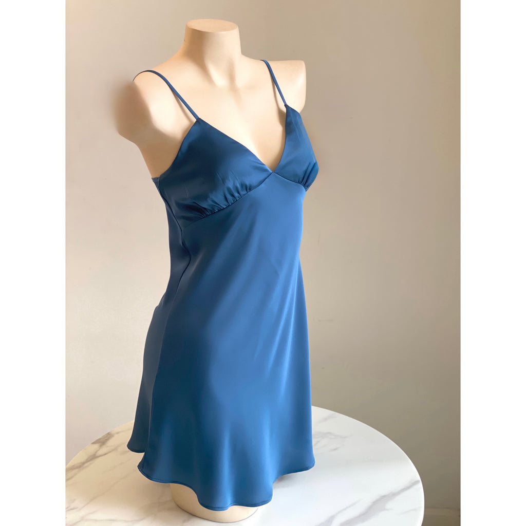 Purple Satin Slip Dress Women's Sleepwear Cami Nightgown Kevacup1