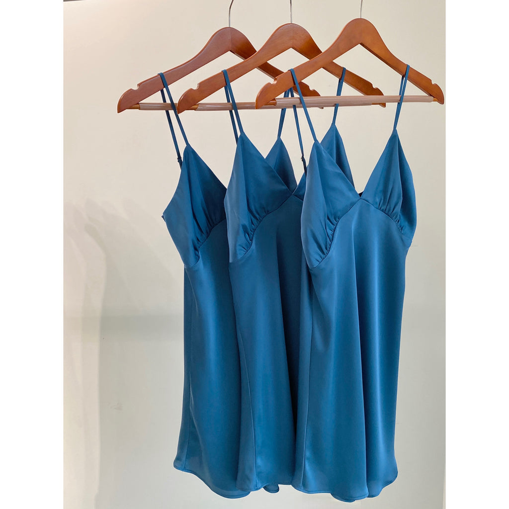 Purple Satin Slip Dress Women's Sleepwear Cami Nightgown Kevacup1