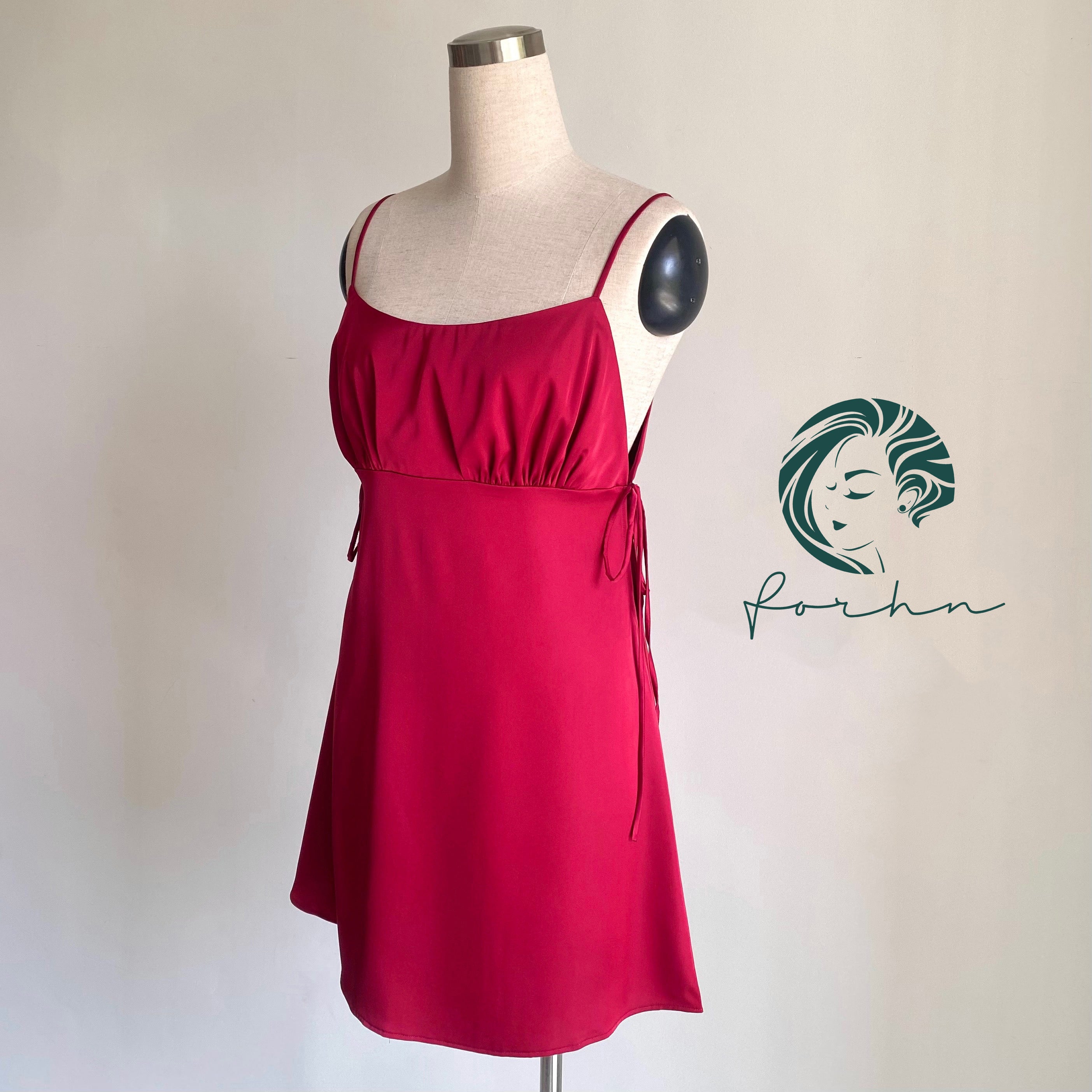 Lily Satin Slip Dress with Side Tie, Cami Nightgown, Bridesmaid Gift