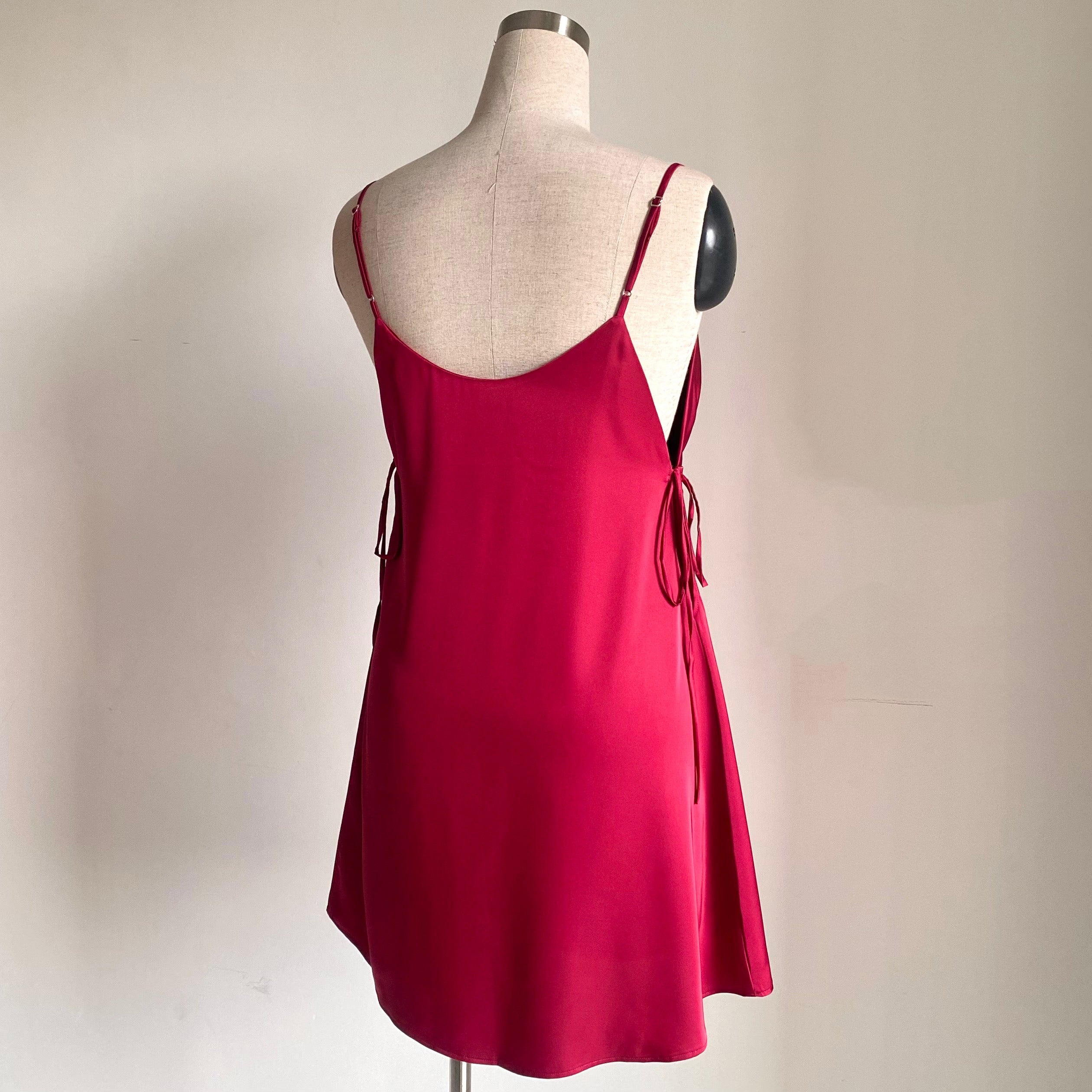 Lily Satin Slip Dress with Side Tie, Cami Nightgown, Bridesmaid Gift