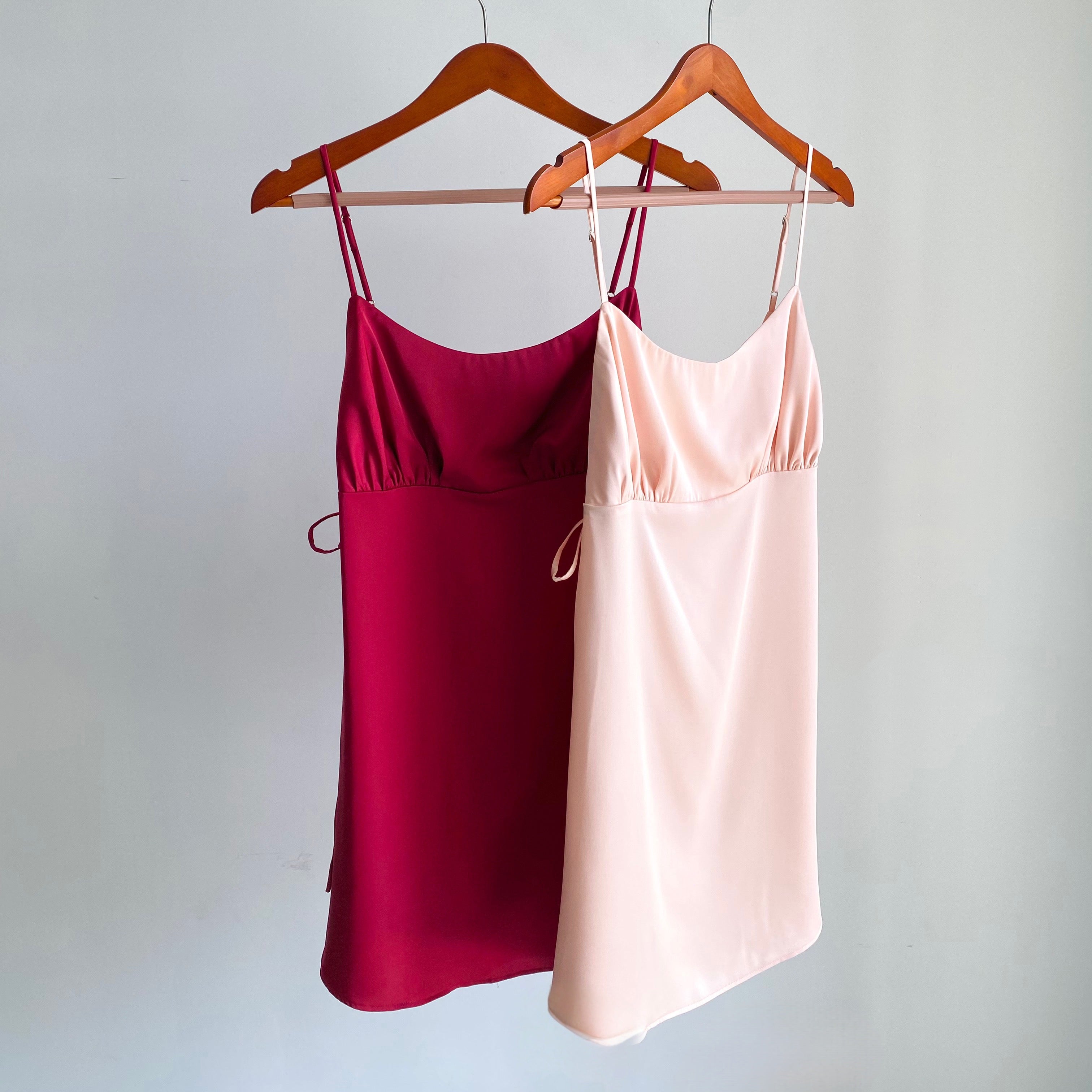 Lily Satin Slip Dress with Side Tie, Cami Nightgown, Bridesmaid Gift