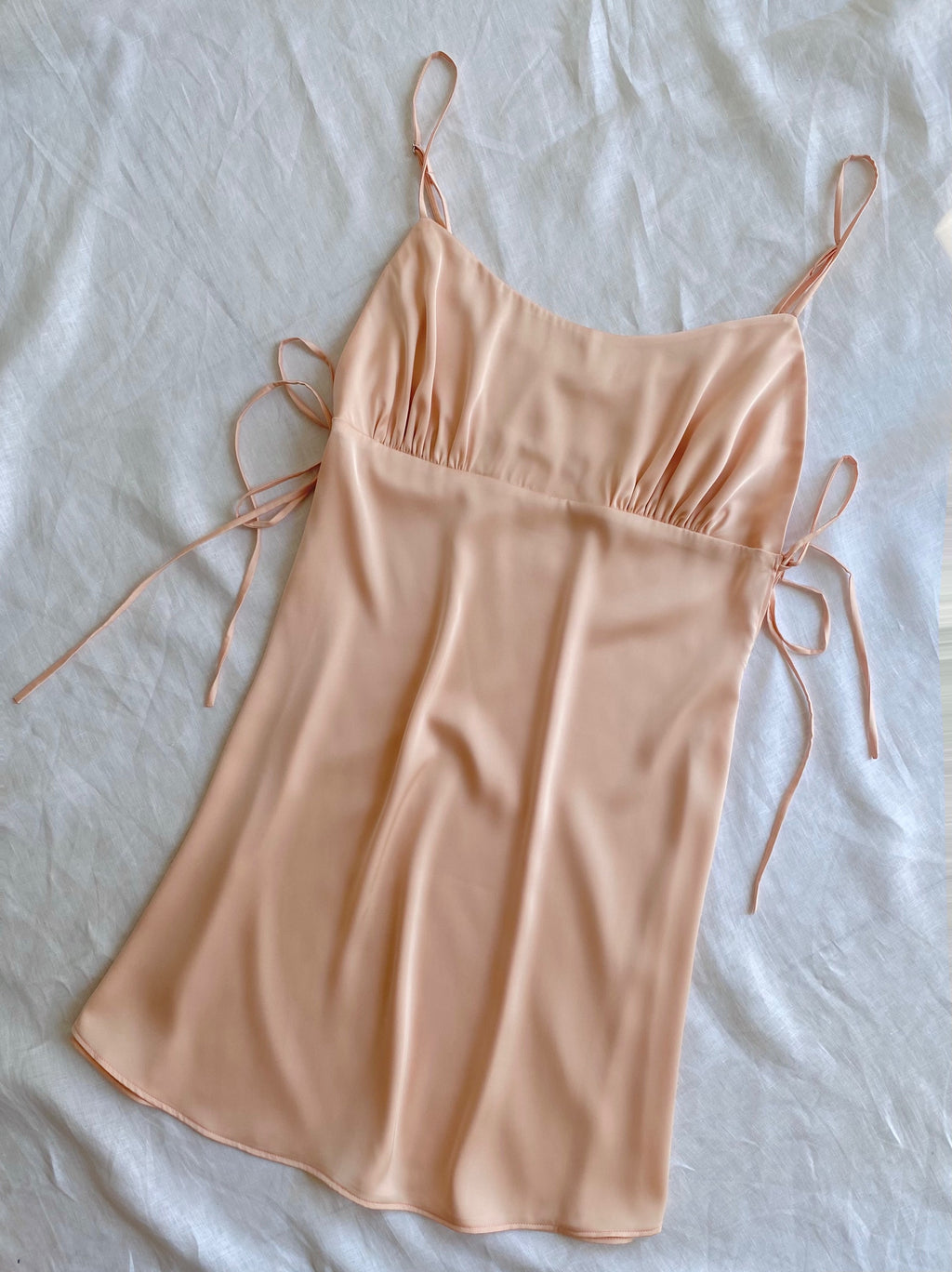 Lily Satin Slip Dress with Side Tie, Cami Nightgown, Bridesmaid Gift