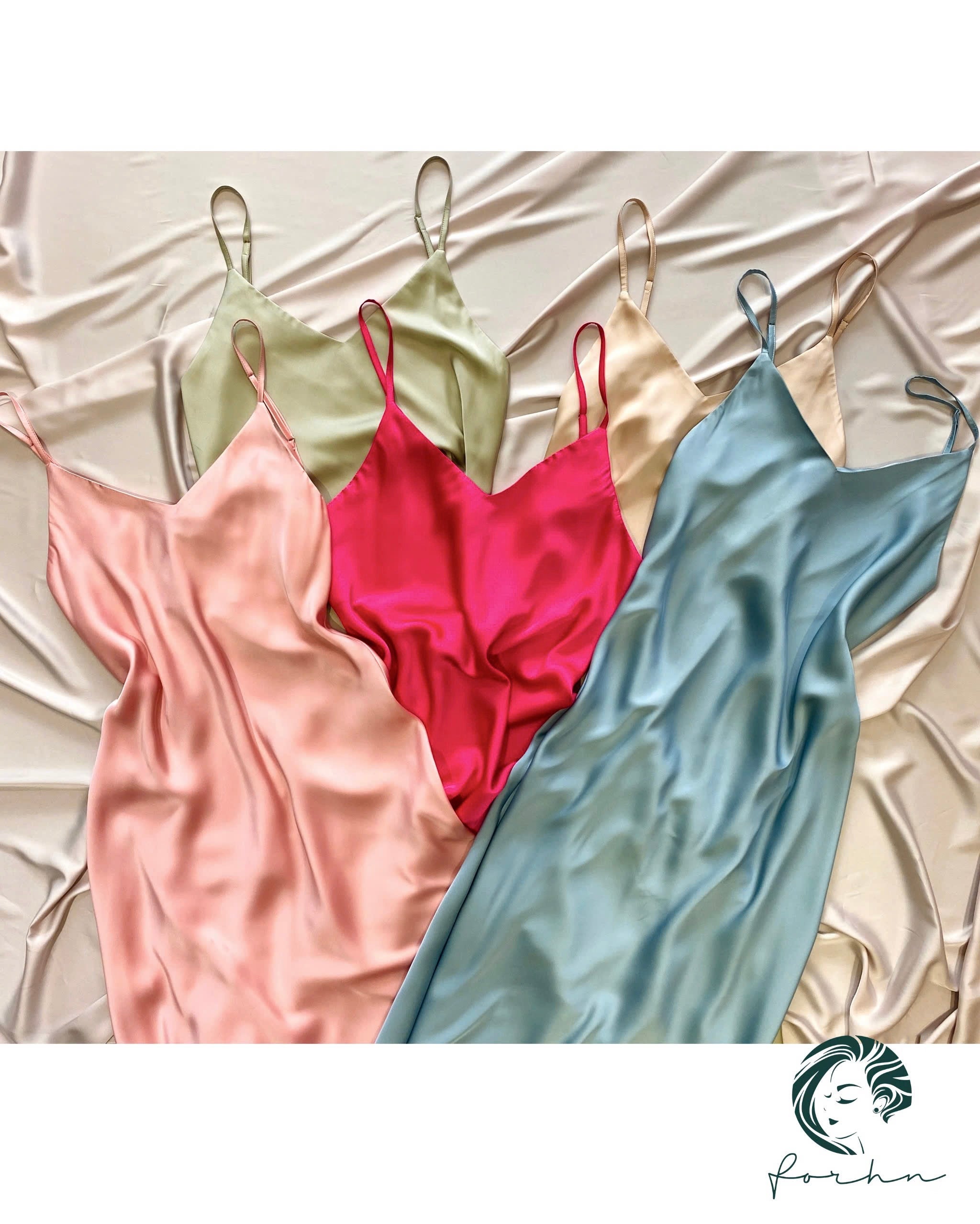 Melanie Silky Satin Maxi Slip Dress, Women Summer Cami Dress, Bridesmaid Outfit
