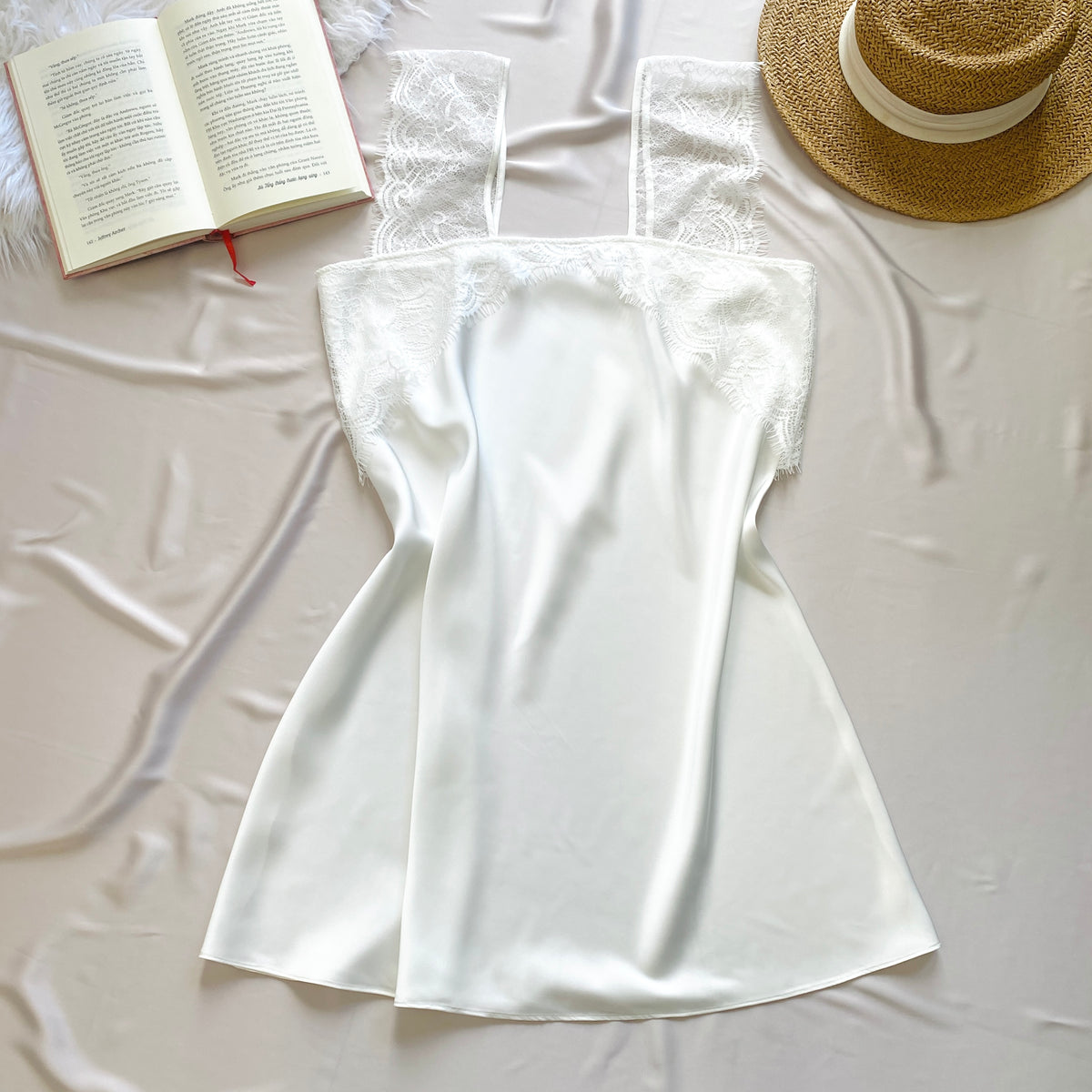 Satin Lace Slip Dress – Romantic Sleepwear & Gift for Her, Rosé