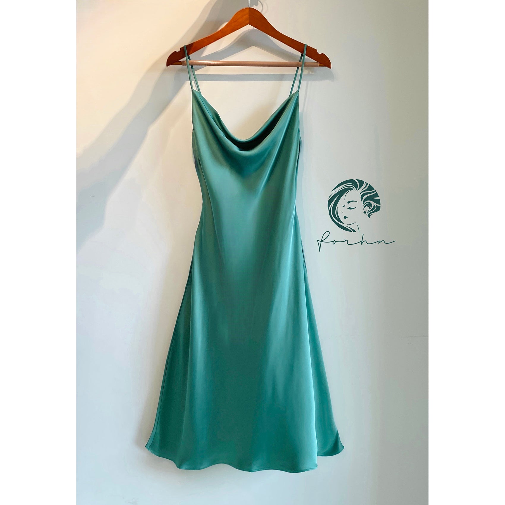 DRDO2 Cowl Neck Silky Dress, Bridesmaid Dress