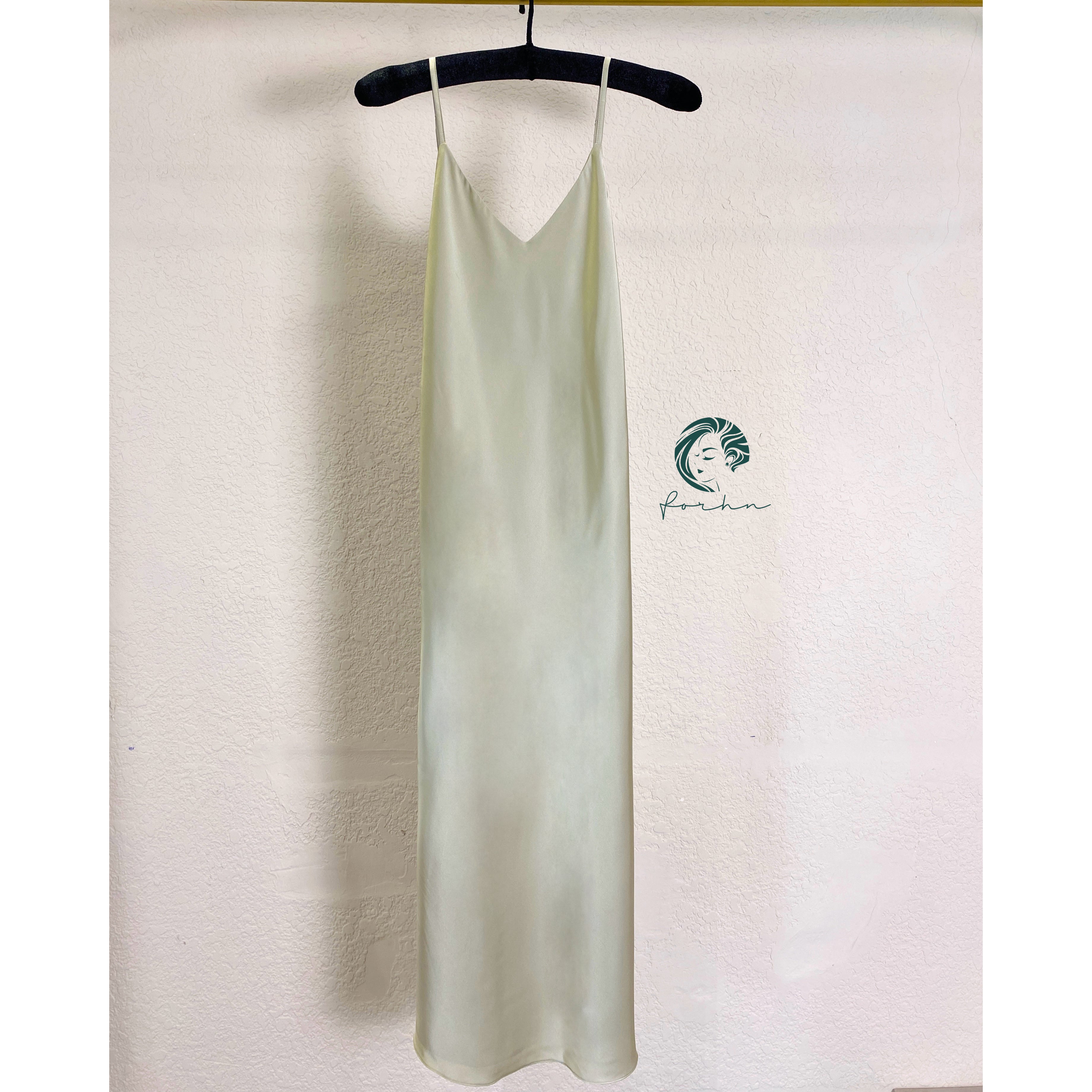 Melanie Silky Satin Maxi Slip Dress, Women Summer Cami Dress, Bridesmaid Outfit