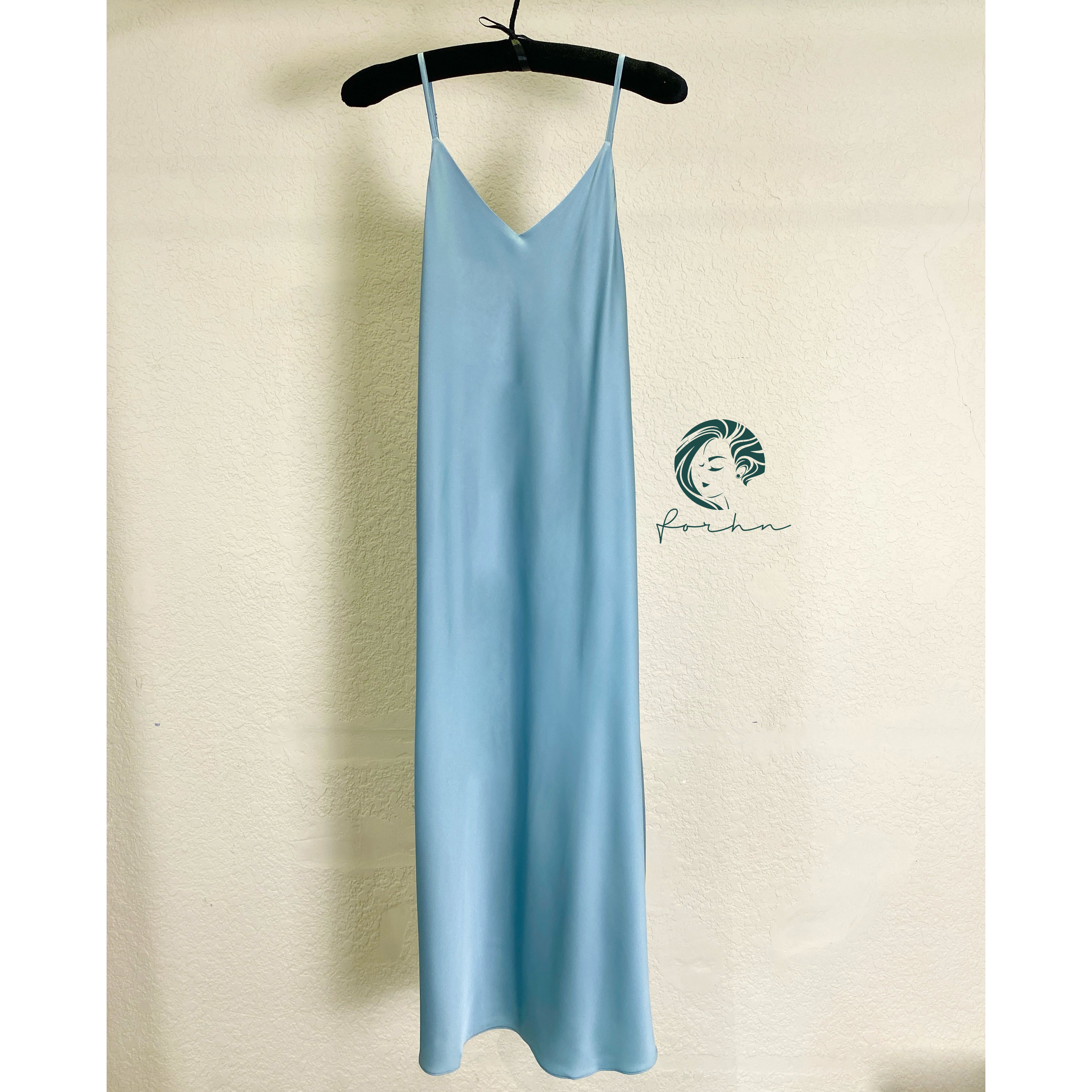 Melanie Silky Satin Maxi Slip Dress, Women Summer Cami Dress, Bridesmaid Outfit